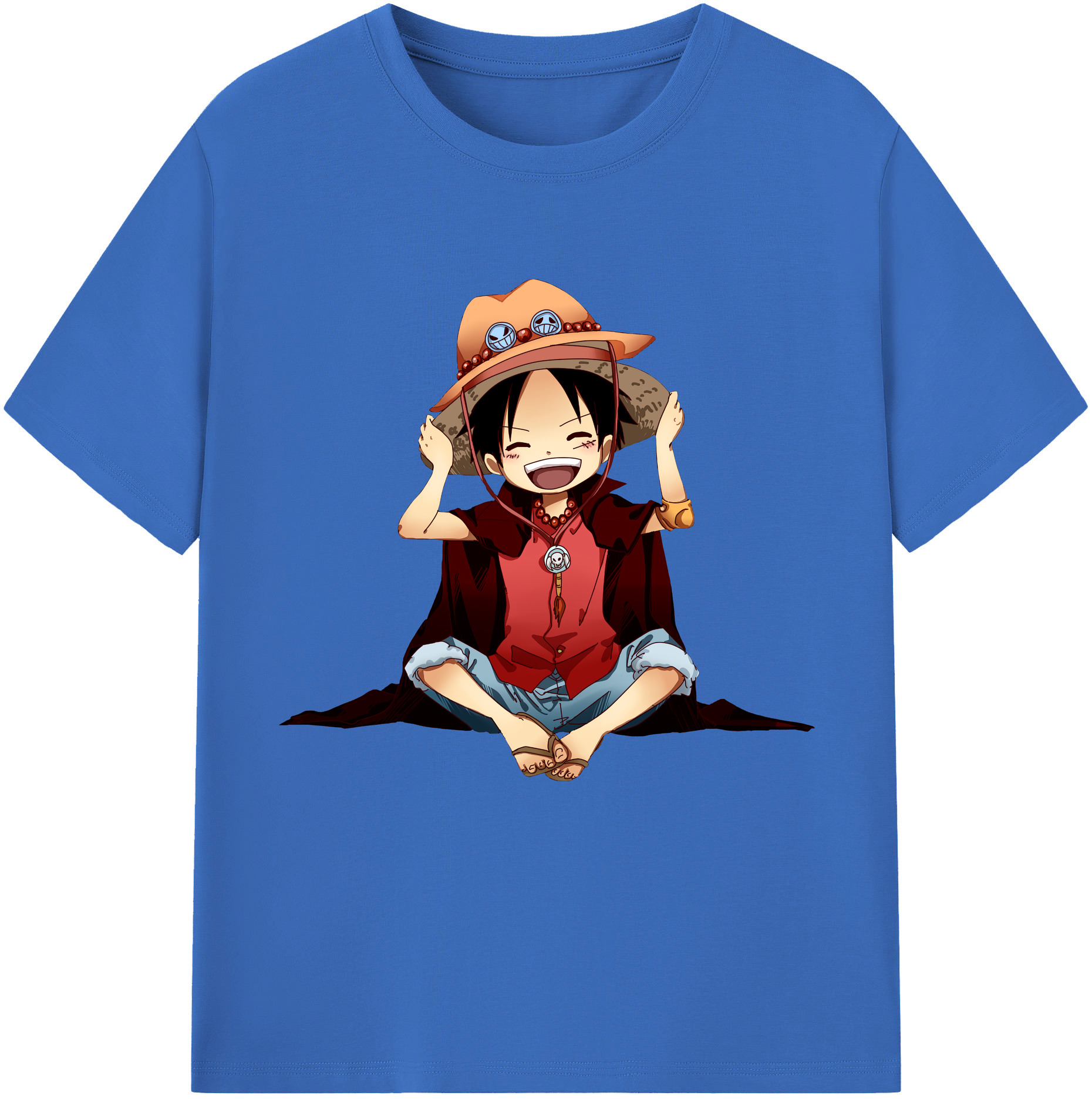 ワンピース モンキー・D・ルフィ ONE PIECE Monkey D. Luffy 綿100％半袖Tシャツ（フロントプリント）