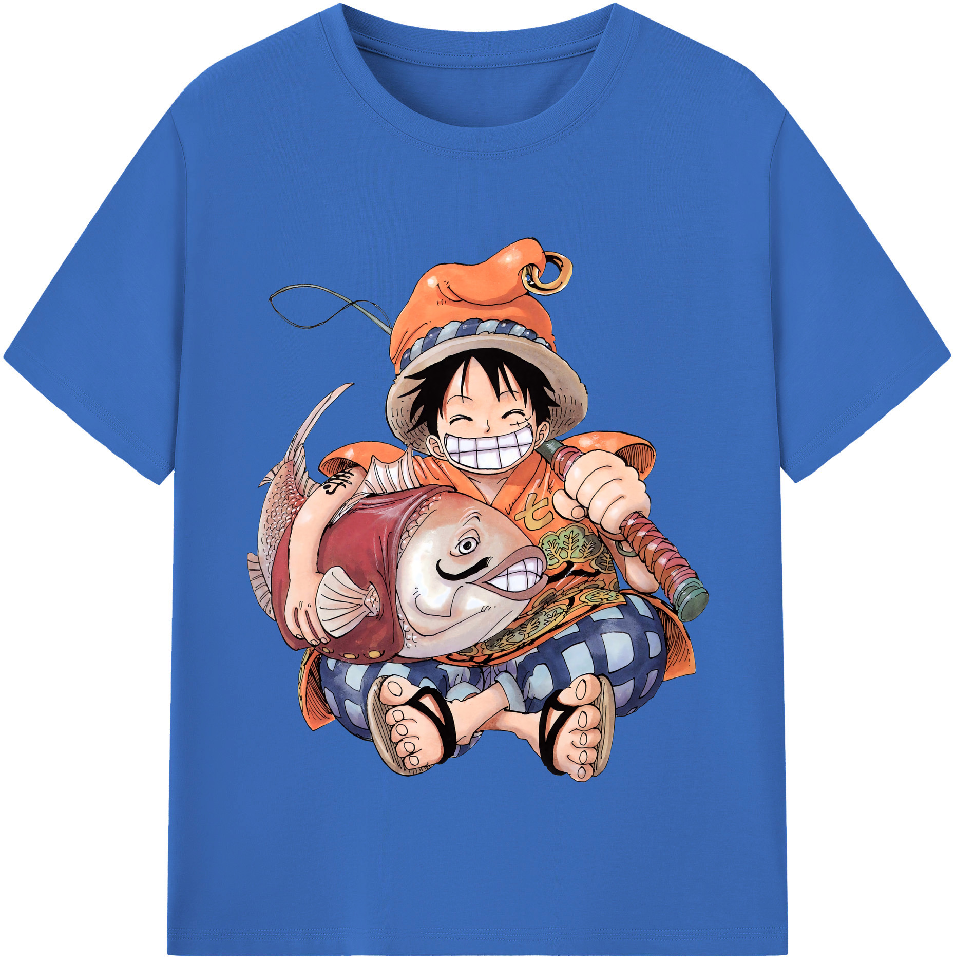 ワンピース モンキー・D・ルフィ ONE PIECE Monkey D. Luffy 綿100％半袖Tシャツ（フロントプリント）
