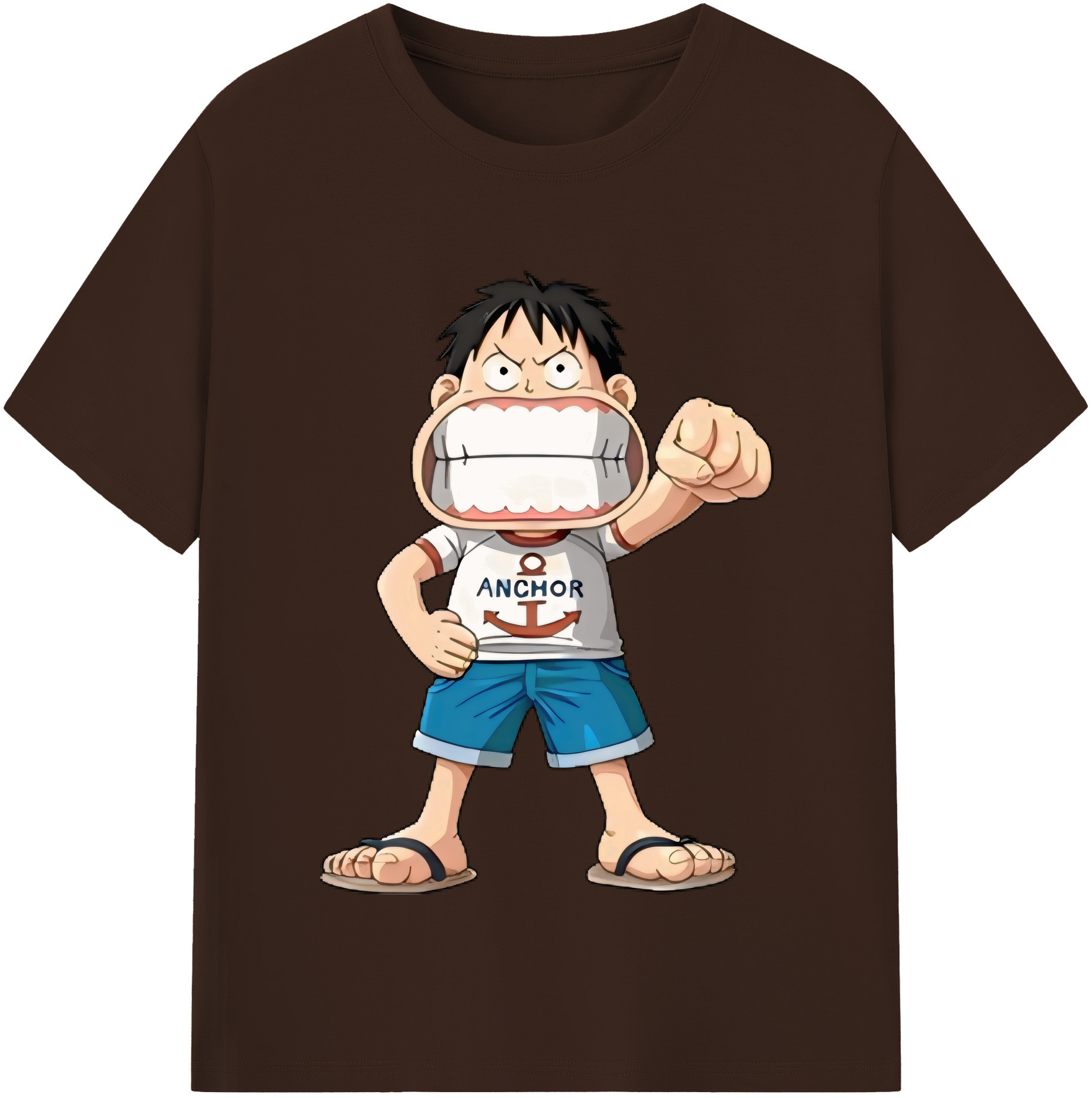 ワンピース モンキー・D・ルフィ ONE PIECE Monkey D. Luffy 綿100％半袖Tシャツ（フロントプリント）