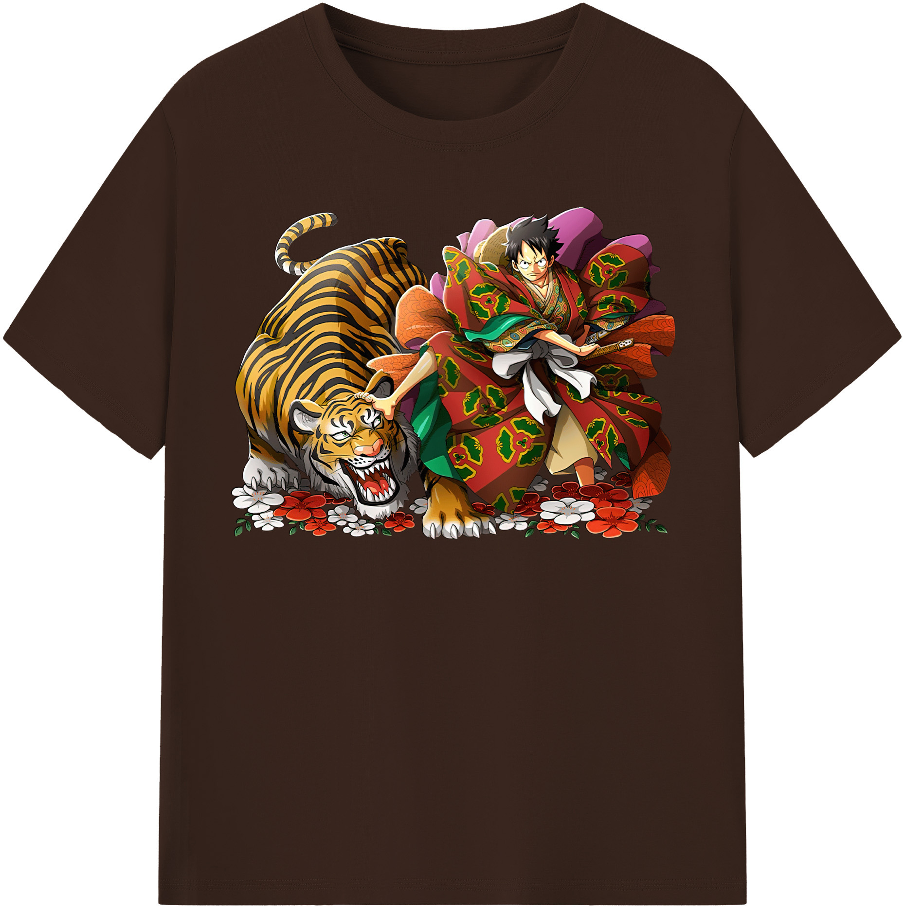 ワンピース モンキー・D・ルフィ ONE PIECE Monkey D. Luffy 綿100％半袖Tシャツ（フロントプリント）