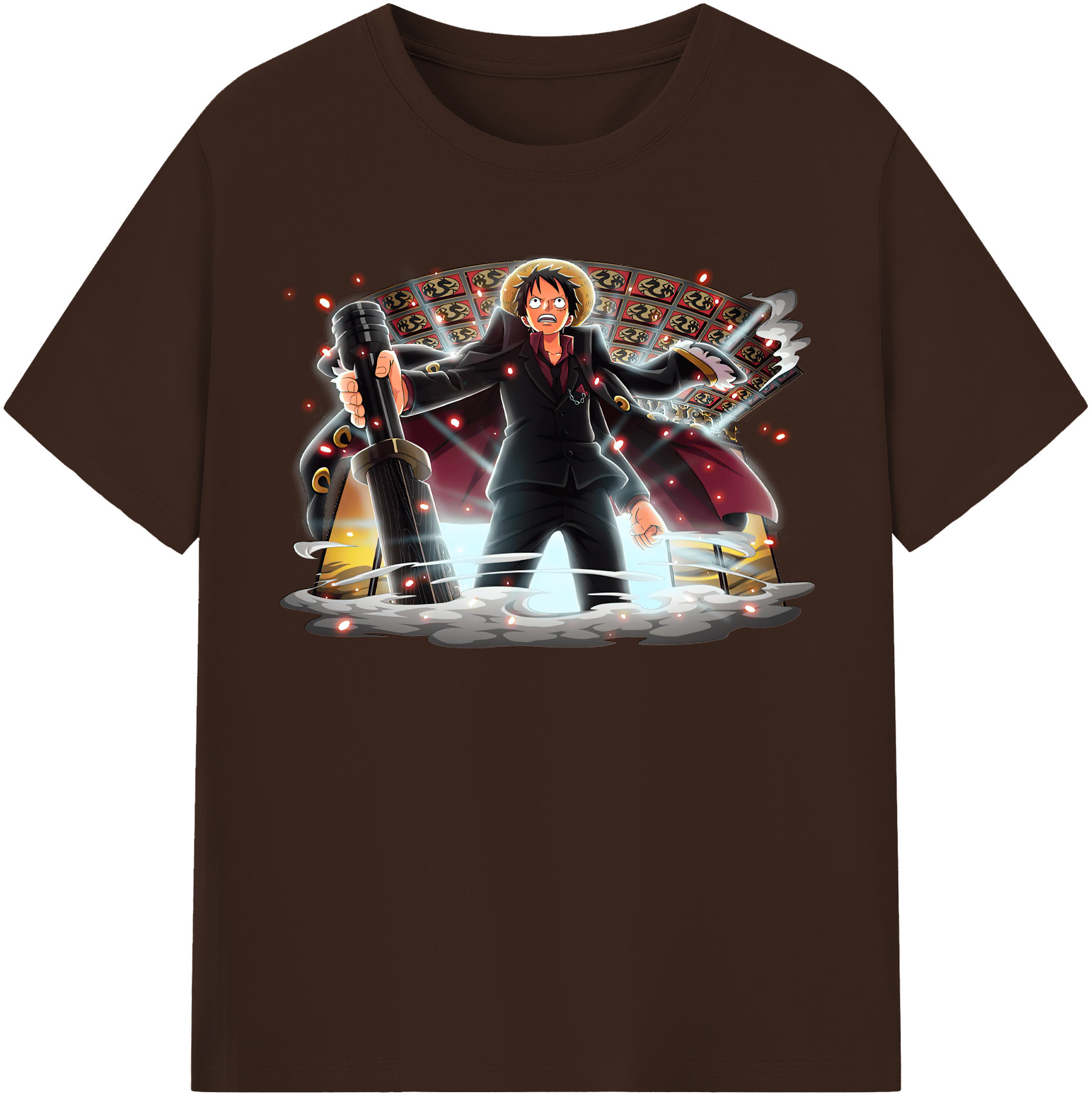 ワンピース モンキー・D・ルフィ ONE PIECE Monkey D. Luffy 綿100％半袖Tシャツ（フロントプリント）