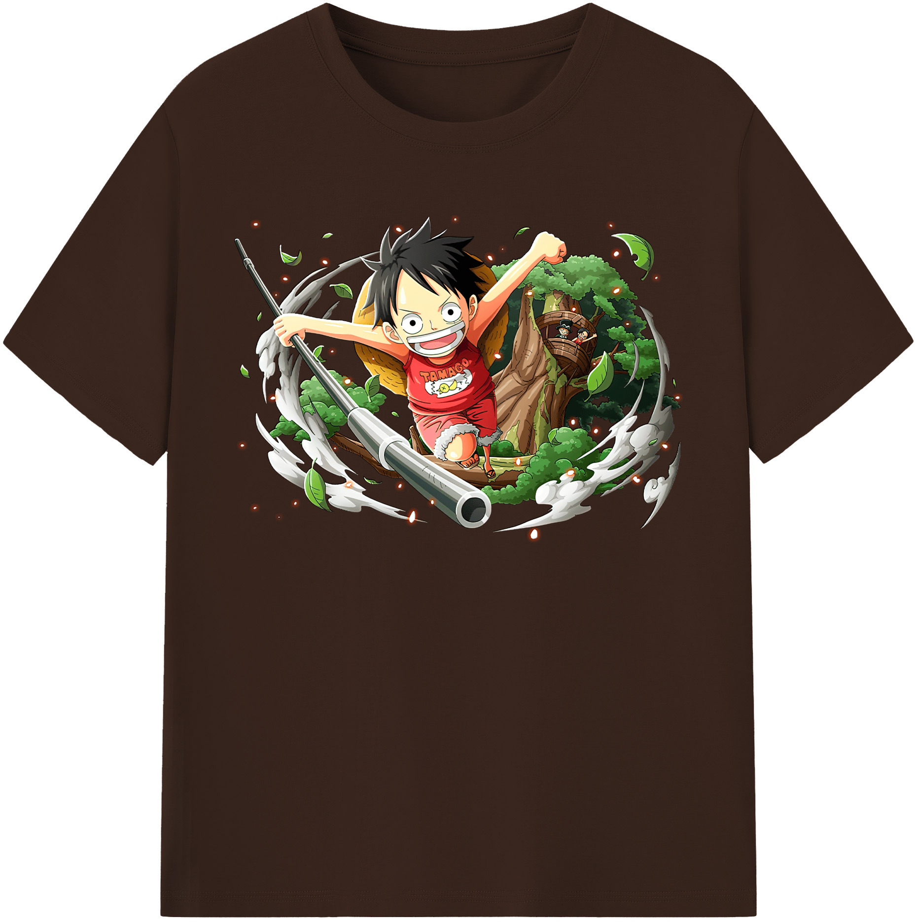 ワンピース モンキー・D・ルフィ ONE PIECE Monkey D. Luffy 綿100％半袖Tシャツ（フロントプリント）