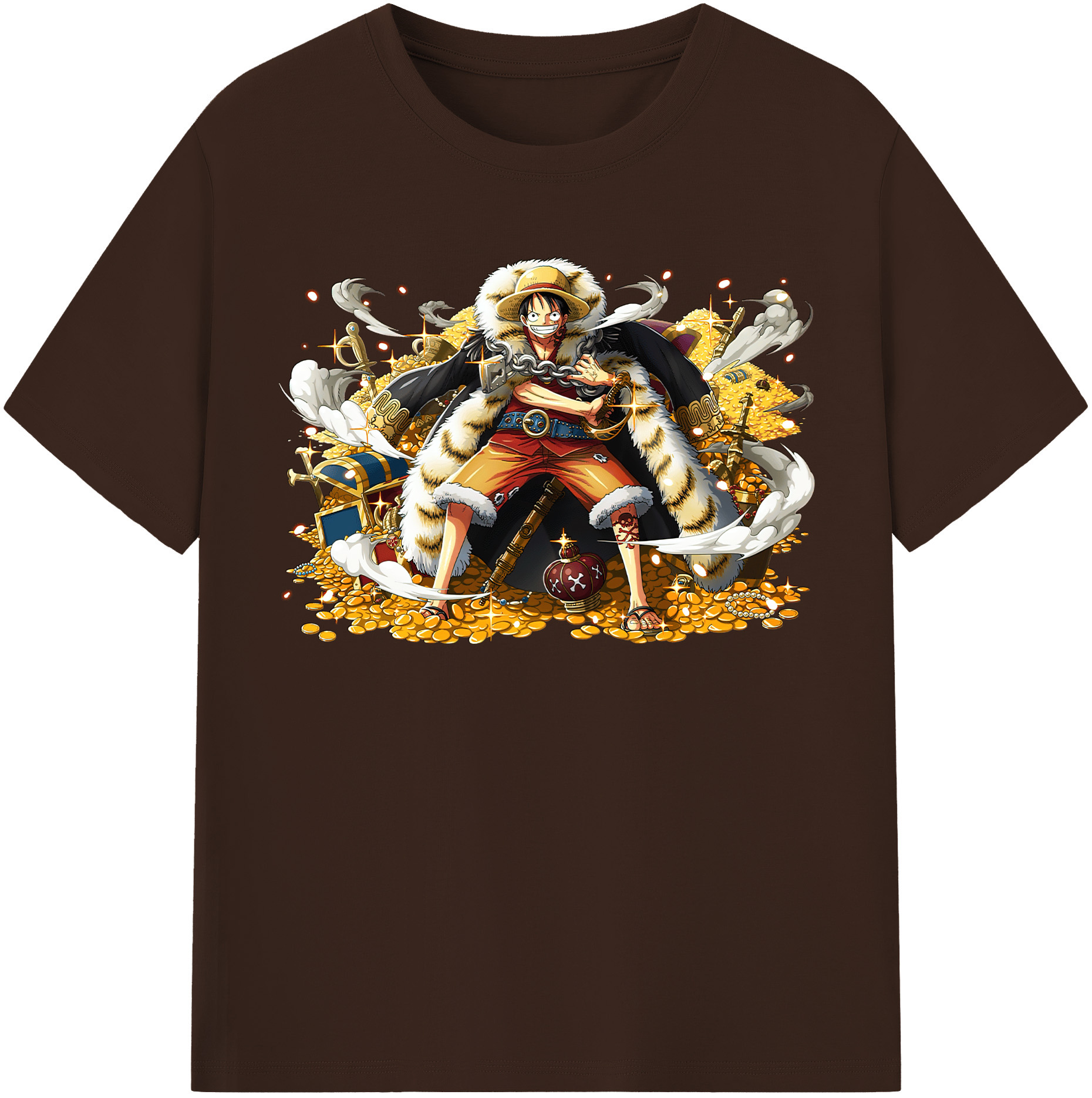 ワンピース モンキー・D・ルフィ ONE PIECE Monkey D. Luffy 綿100％半袖Tシャツ（フロントプリント）