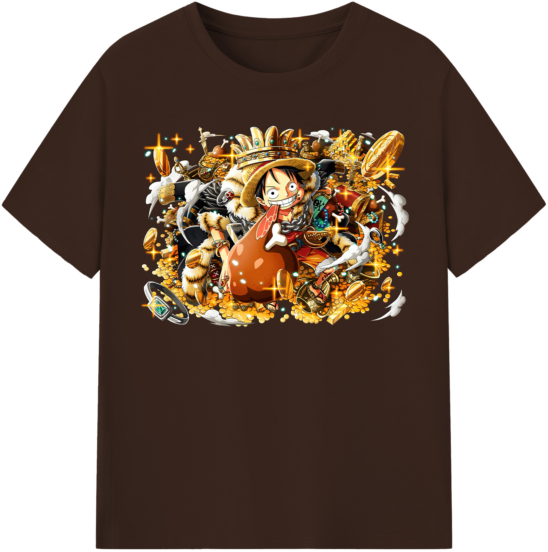 ワンピース モンキー・D・ルフィ ONE PIECE Monkey D. Luffy 綿100％半袖Tシャツ（フロントプリント）