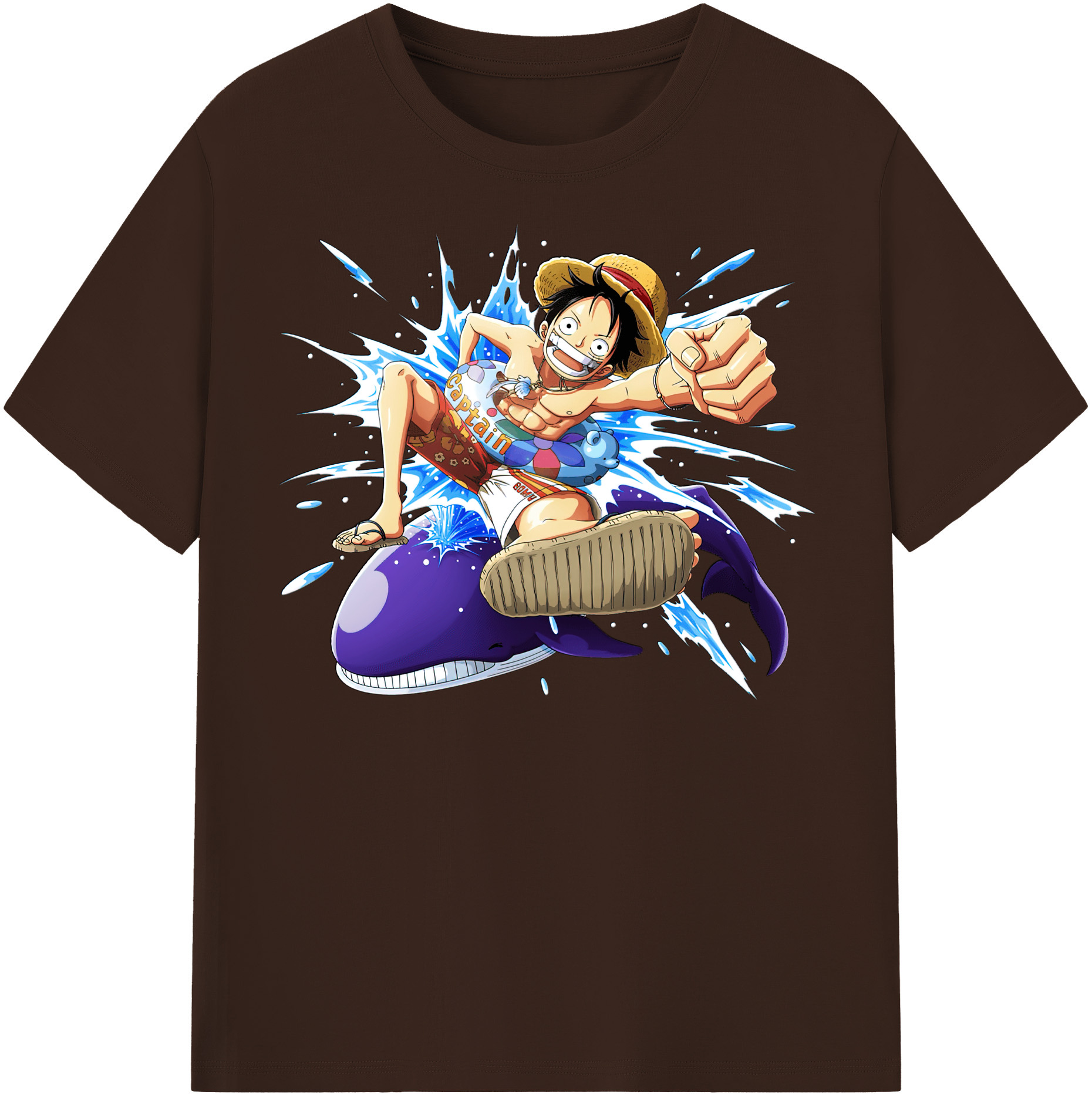 ワンピース モンキー・D・ルフィ ONE PIECE Monkey D. Luffy 綿100％半袖Tシャツ（フロントプリント）