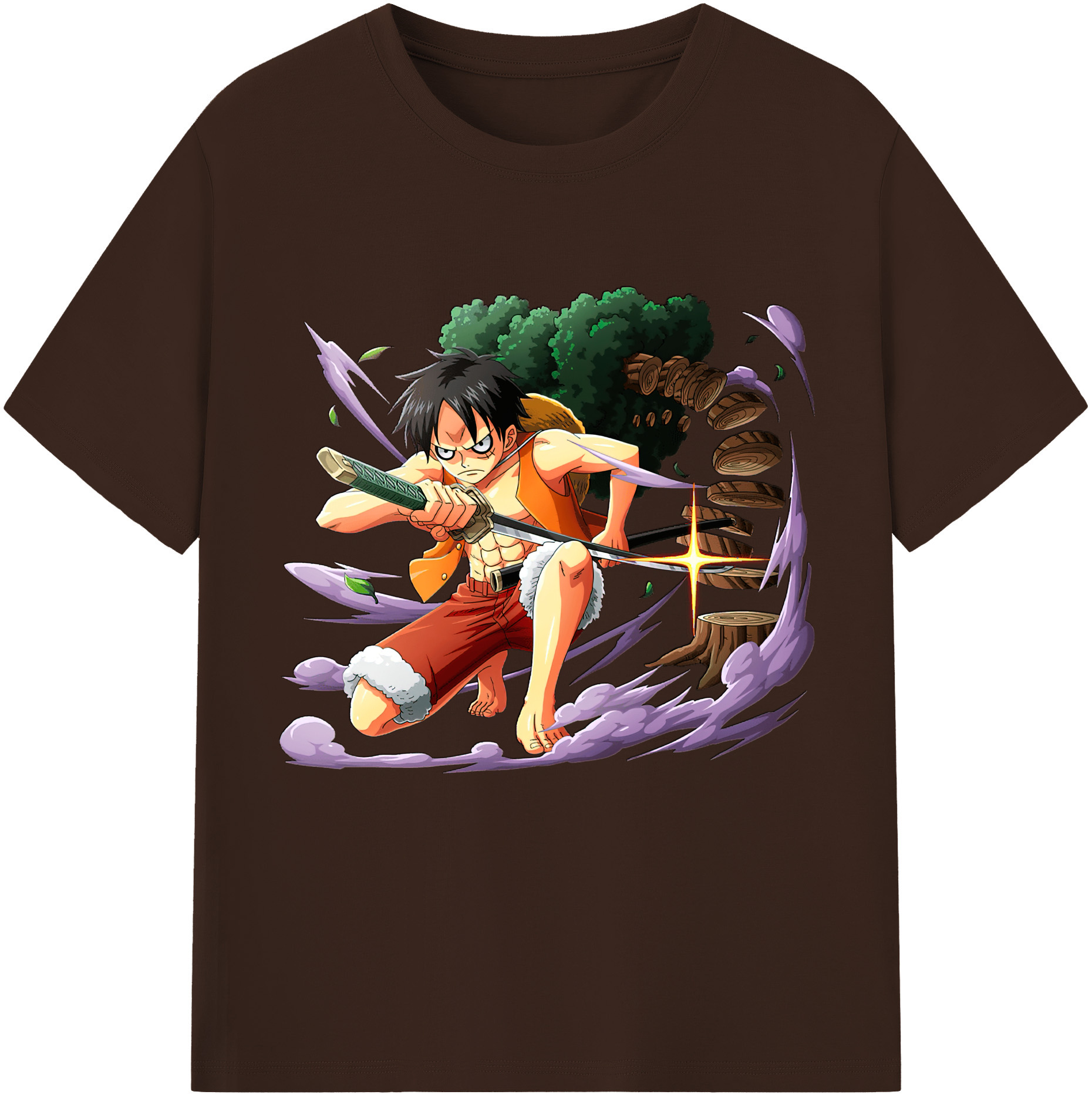 ワンピース モンキー・D・ルフィ ONE PIECE Monkey D. Luffy 綿100％半袖Tシャツ（フロントプリント）