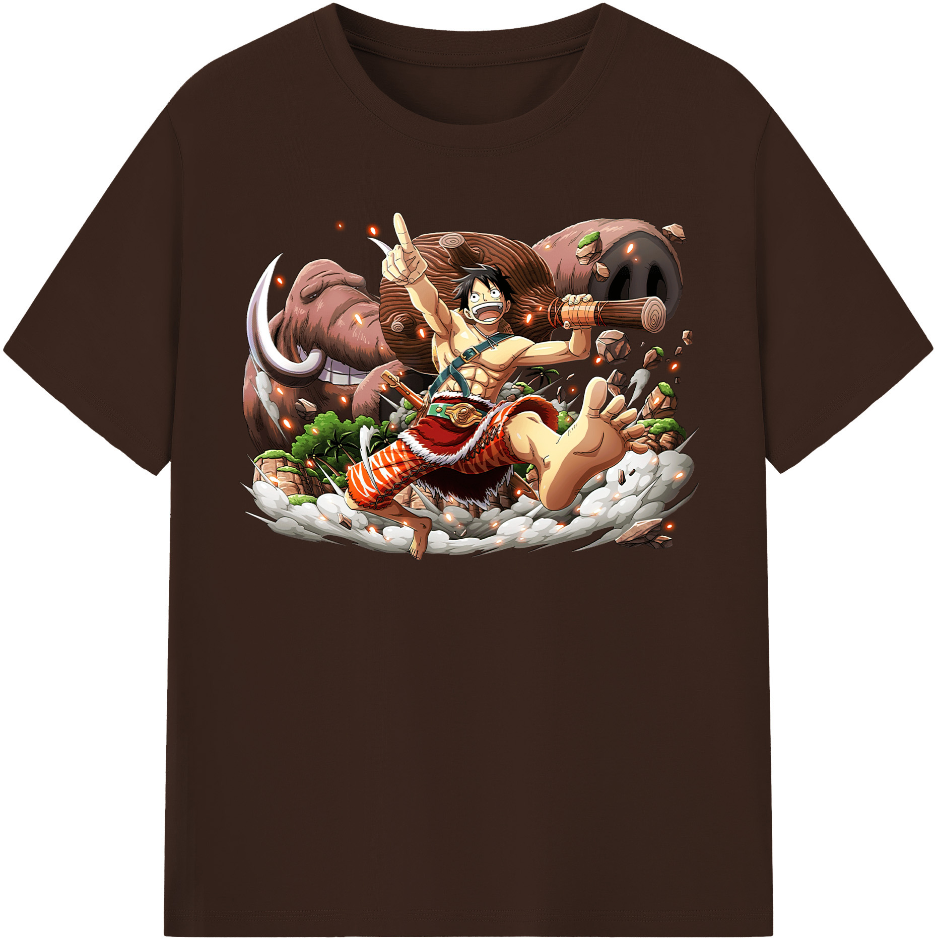 ワンピース モンキー・D・ルフィ ONE PIECE Monkey D. Luffy 綿100％半袖Tシャツ（フロントプリント）