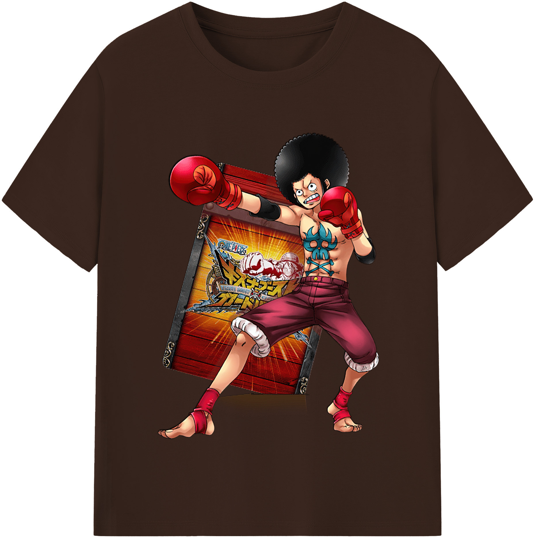 ワンピース モンキー・D・ルフィ ONE PIECE Monkey D. Luffy 綿100％半袖Tシャツ（フロントプリント）