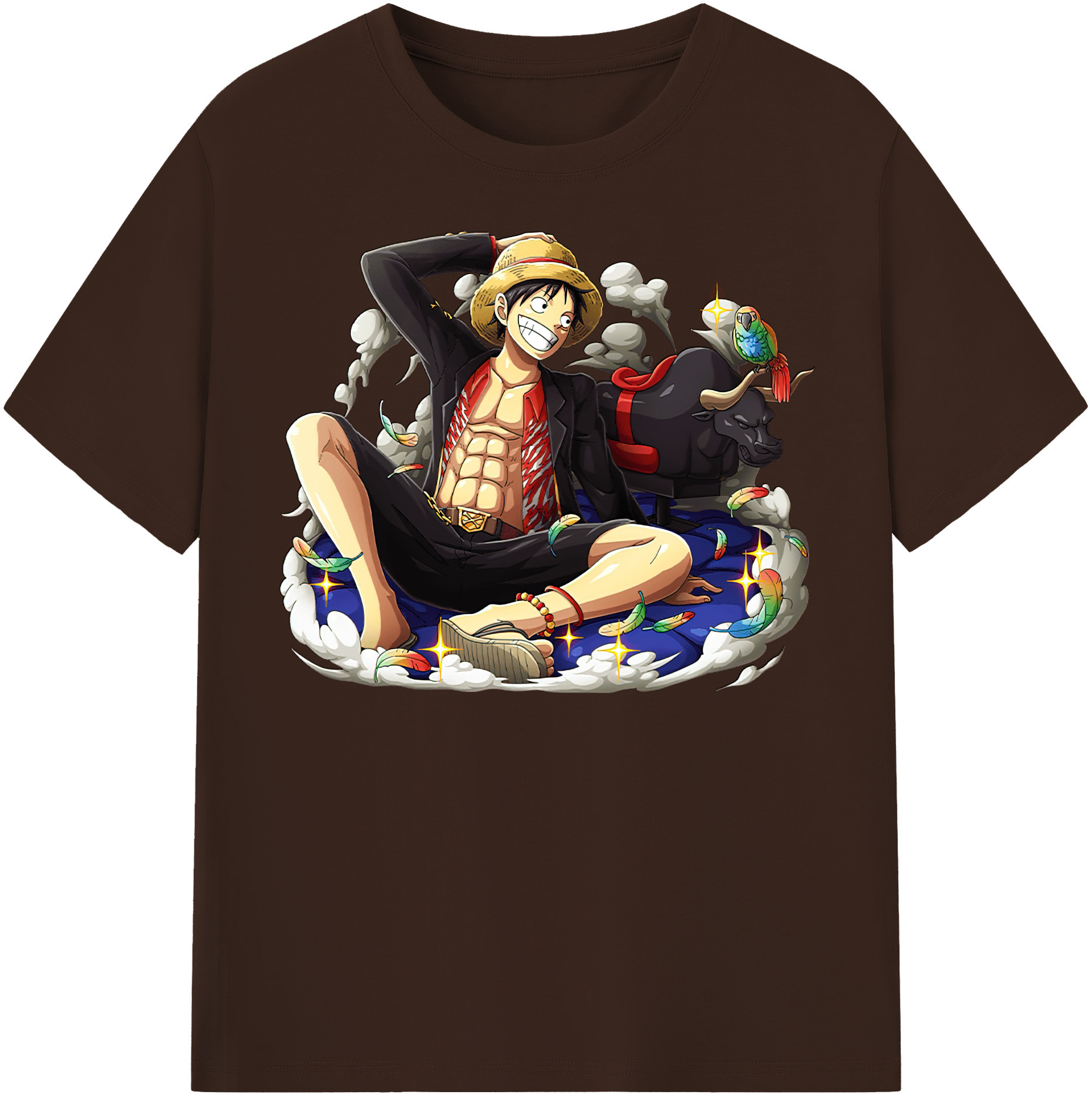 ワンピース モンキー・D・ルフィ ONE PIECE Monkey D. Luffy 綿100％半袖Tシャツ（フロントプリント）