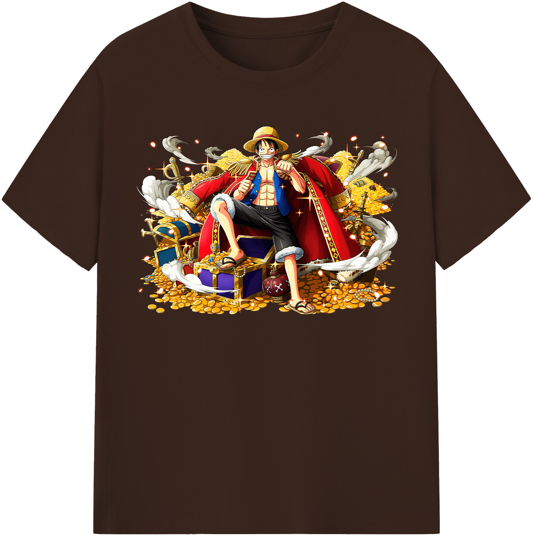 ワンピース モンキー・D・ルフィ ONE PIECE Monkey D. Luffy 綿100％半袖Tシャツ（フロントプリント）