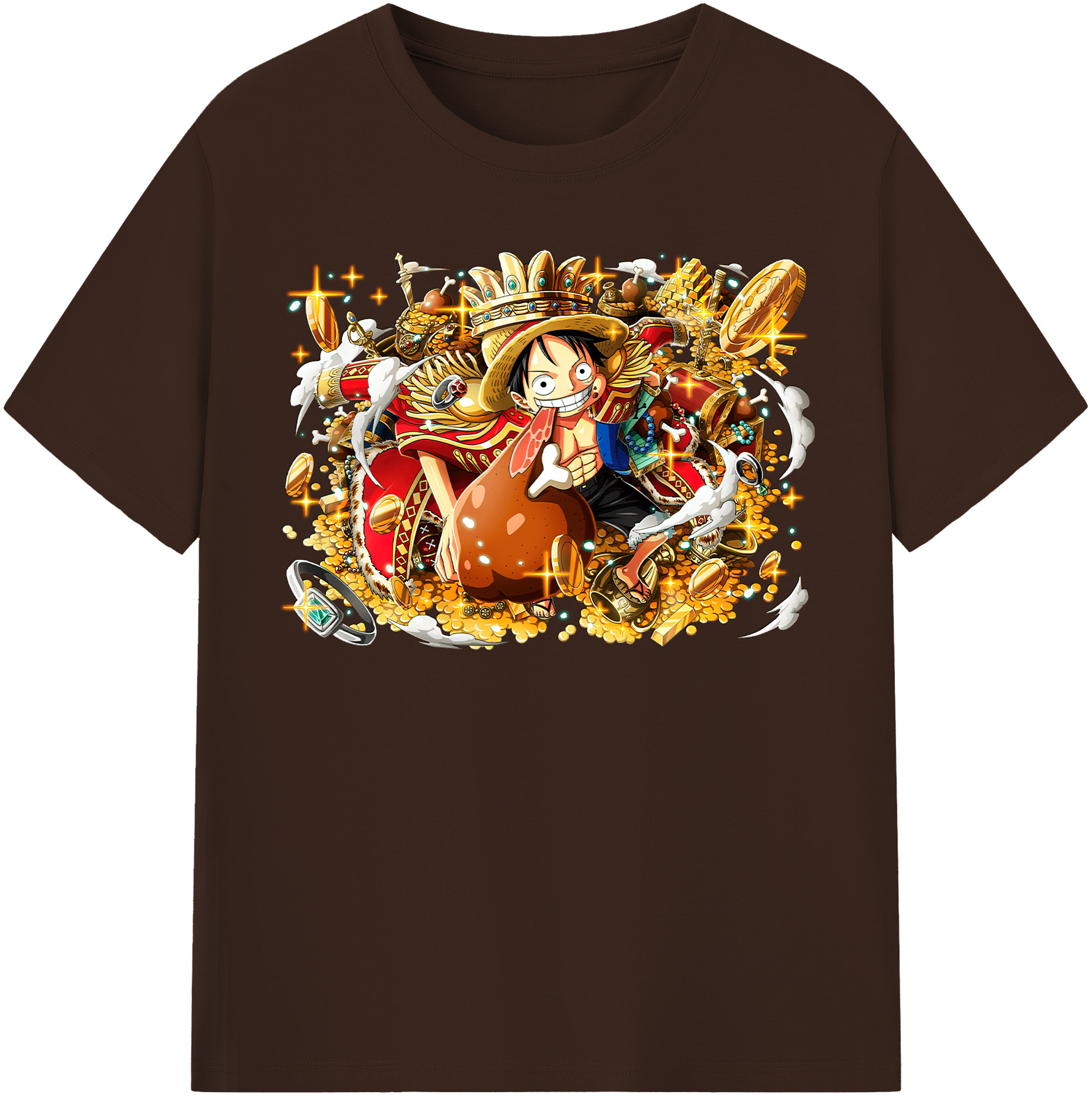 ワンピース モンキー・D・ルフィ ONE PIECE Monkey D. Luffy 綿100％半袖Tシャツ（フロントプリント）