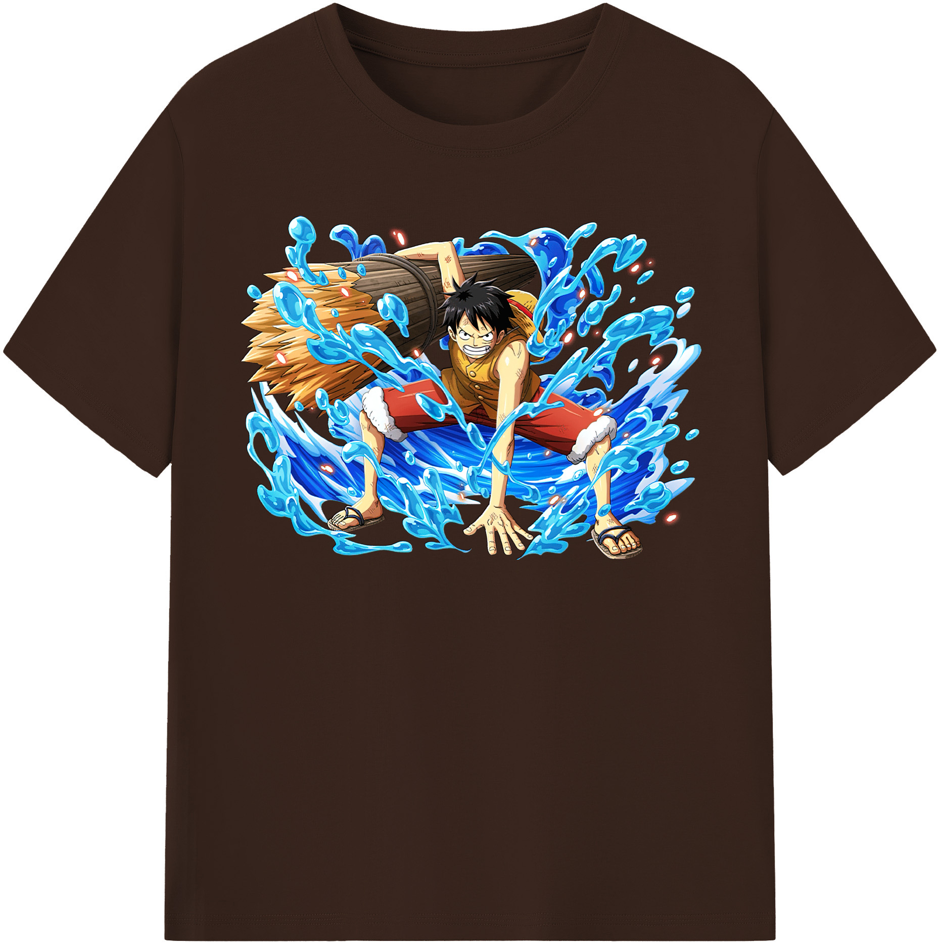 ワンピース モンキー・D・ルフィ ONE PIECE Monkey D. Luffy 綿100％半袖Tシャツ（フロントプリント）