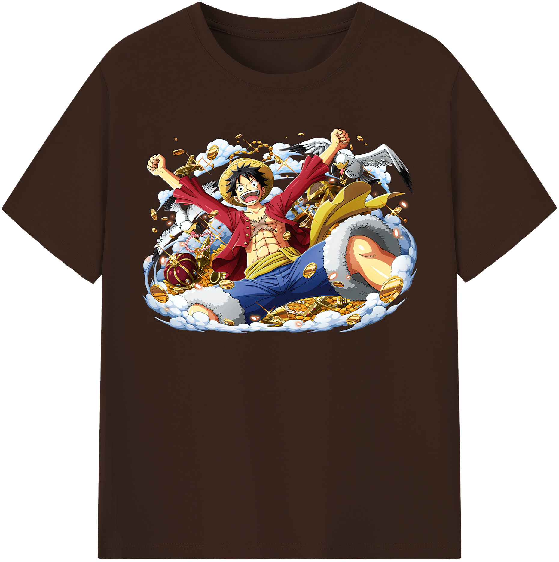 ワンピース モンキー・D・ルフィ ONE PIECE Monkey D. Luffy 綿100％半袖Tシャツ（フロントプリント）