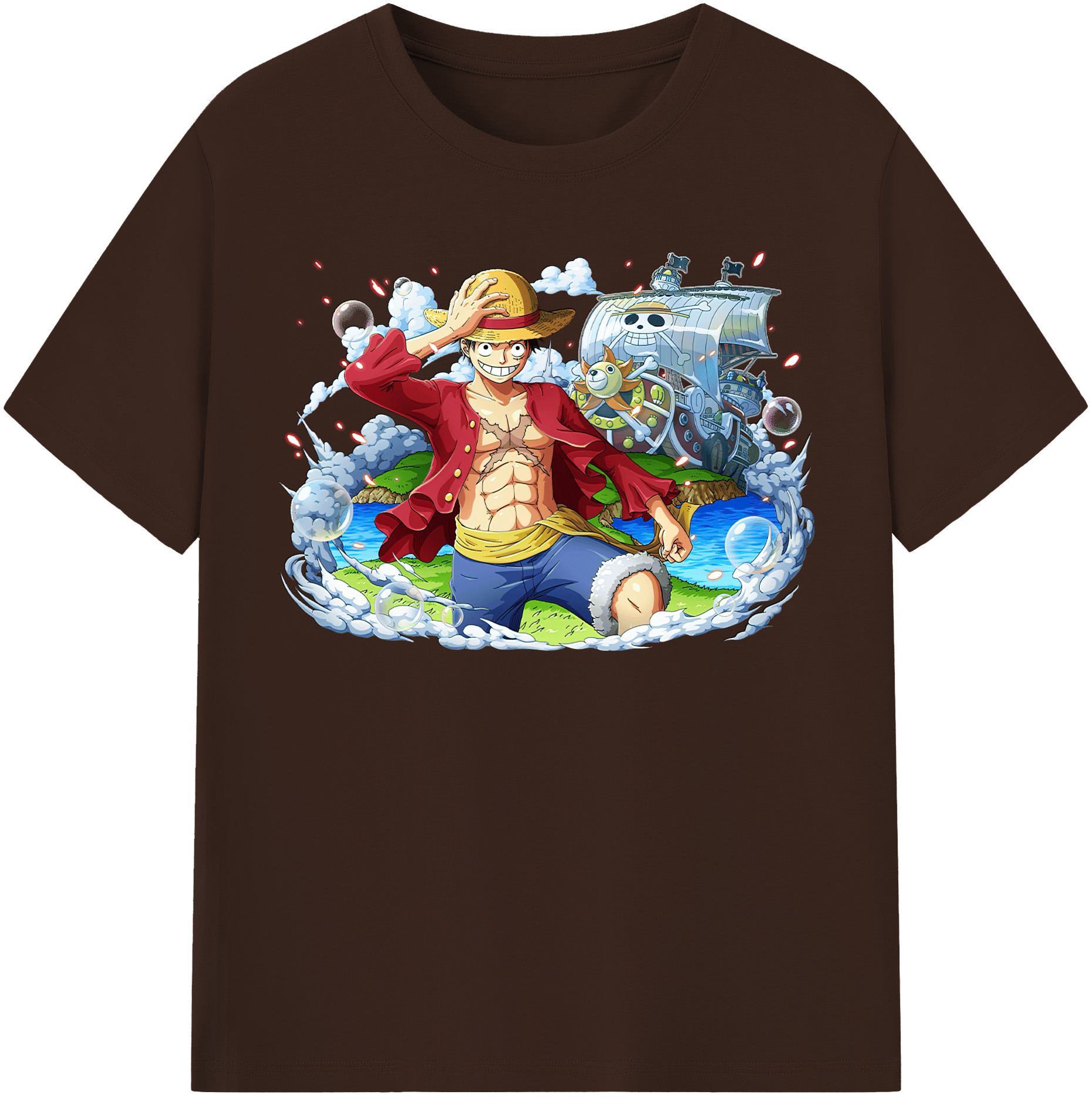 ワンピース モンキー・D・ルフィ ONE PIECE Monkey D. Luffy 綿100％半袖Tシャツ（フロントプリント）