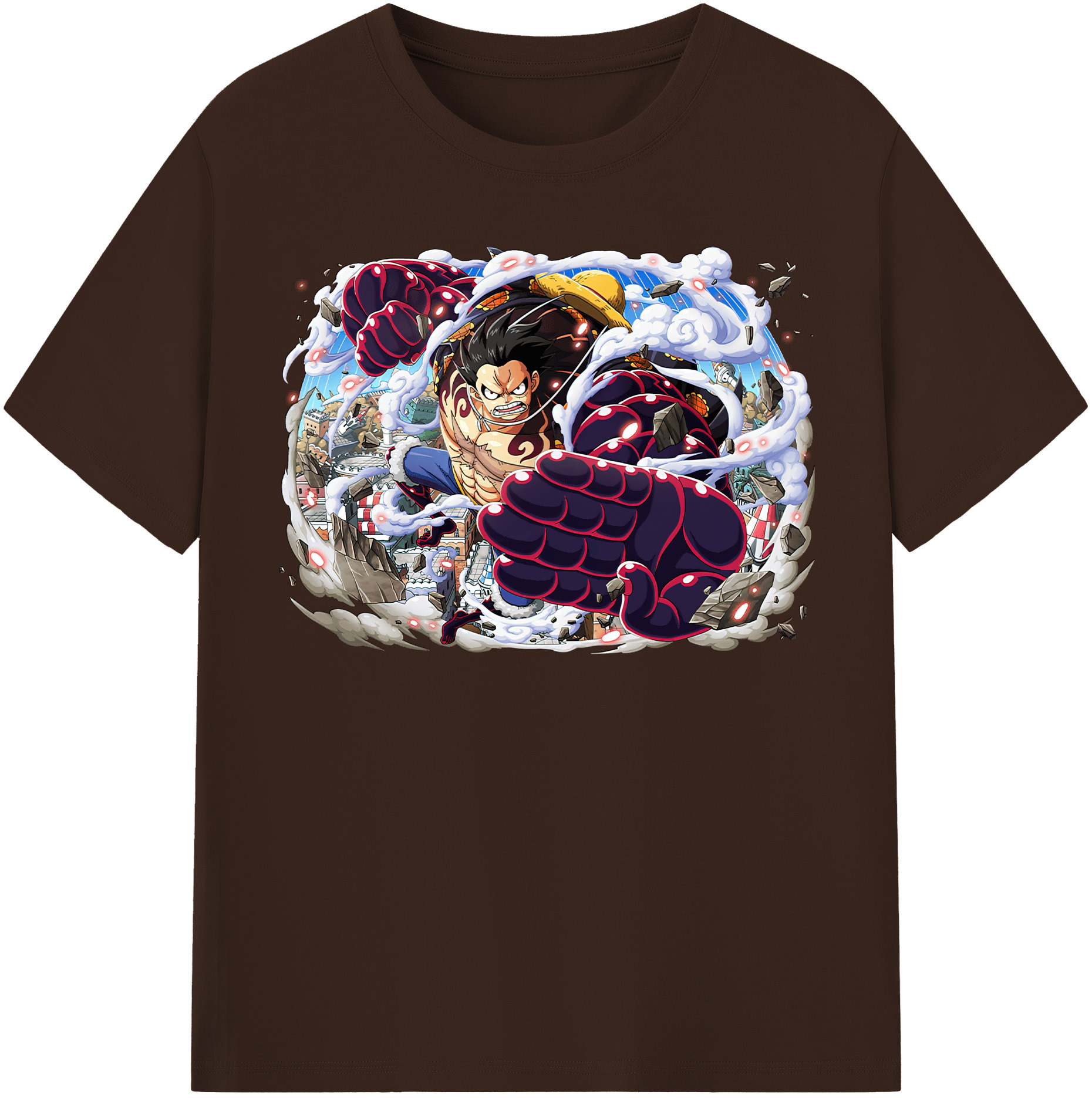 ワンピース モンキー・D・ルフィ ONE PIECE Monkey D. Luffy 綿100％半袖Tシャツ（フロントプリント）