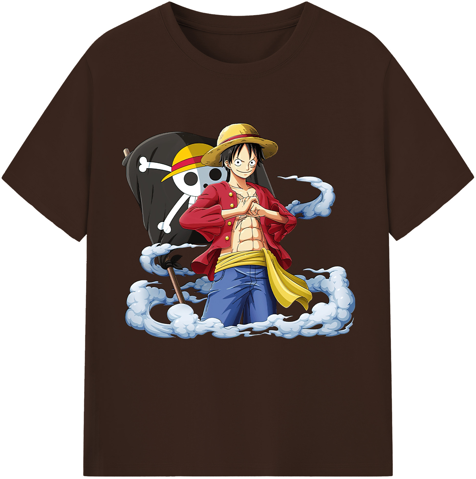 ワンピース モンキー・D・ルフィ ONE PIECE Monkey D. Luffy 綿100％半袖Tシャツ（フロントプリント）