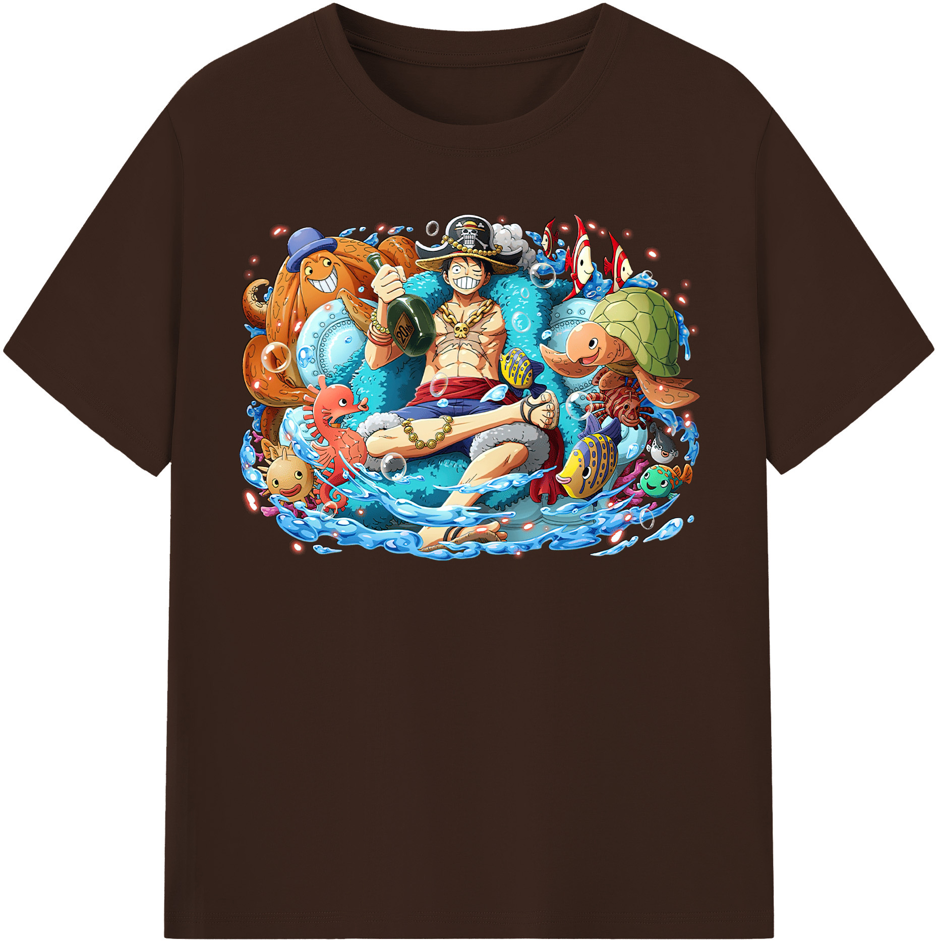 ワンピース モンキー・D・ルフィ ONE PIECE Monkey D. Luffy 綿100％半袖Tシャツ（フロントプリント）