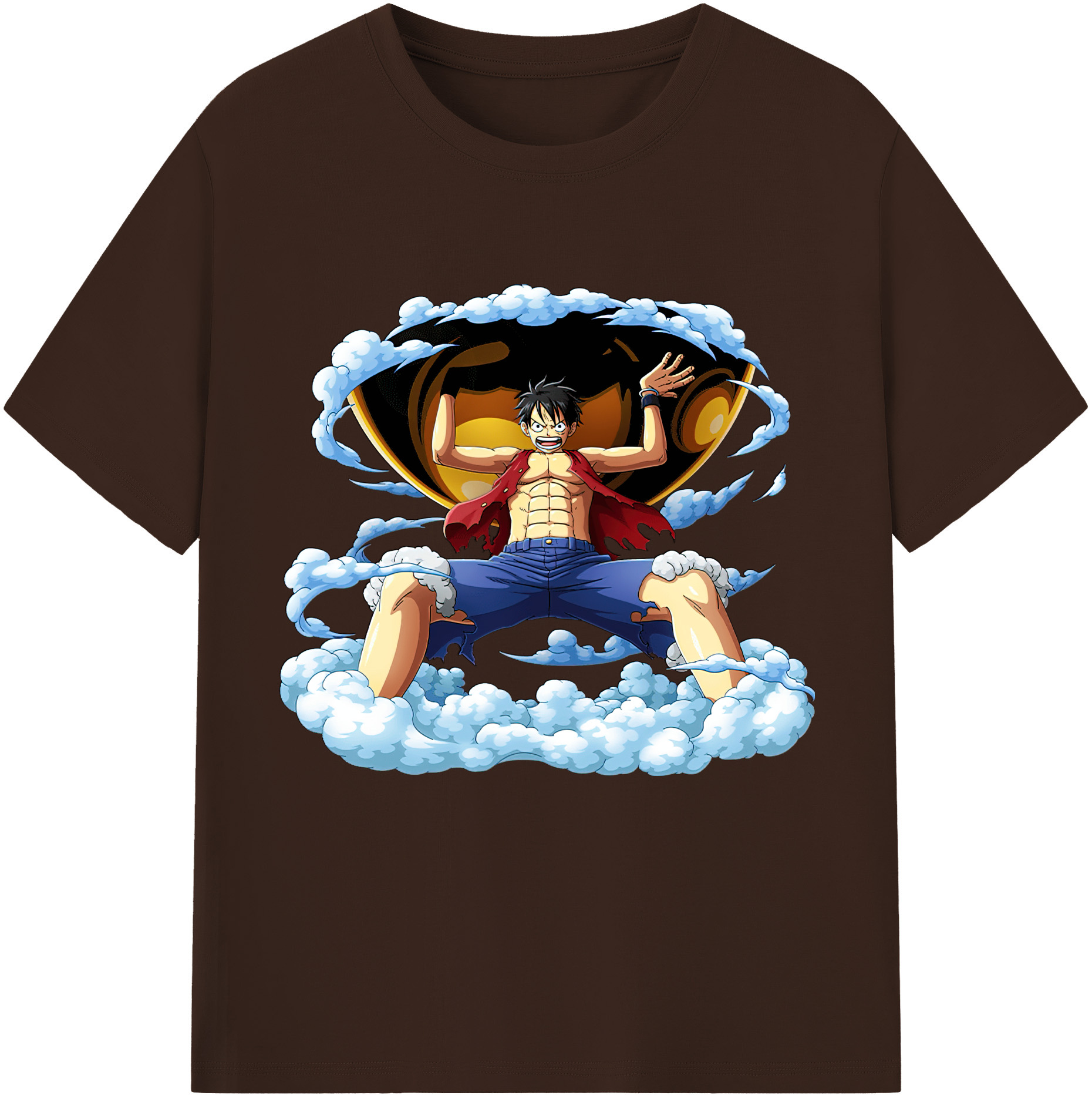 ワンピース モンキー・D・ルフィ ONE PIECE Monkey D. Luffy 綿100％半袖Tシャツ（フロントプリント）