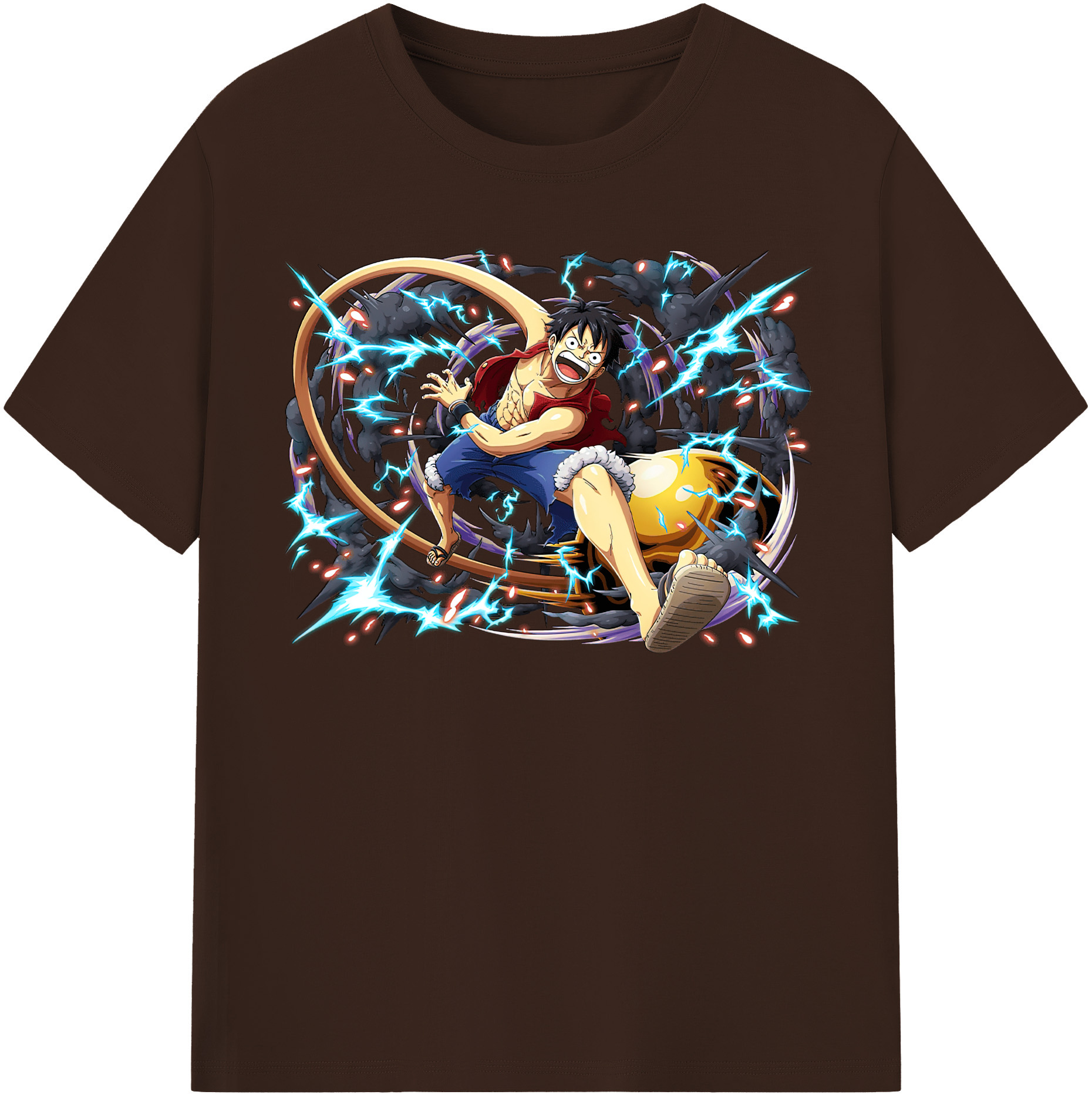 ワンピース モンキー・D・ルフィ ONE PIECE Monkey D. Luffy 綿100％半袖Tシャツ（フロントプリント）