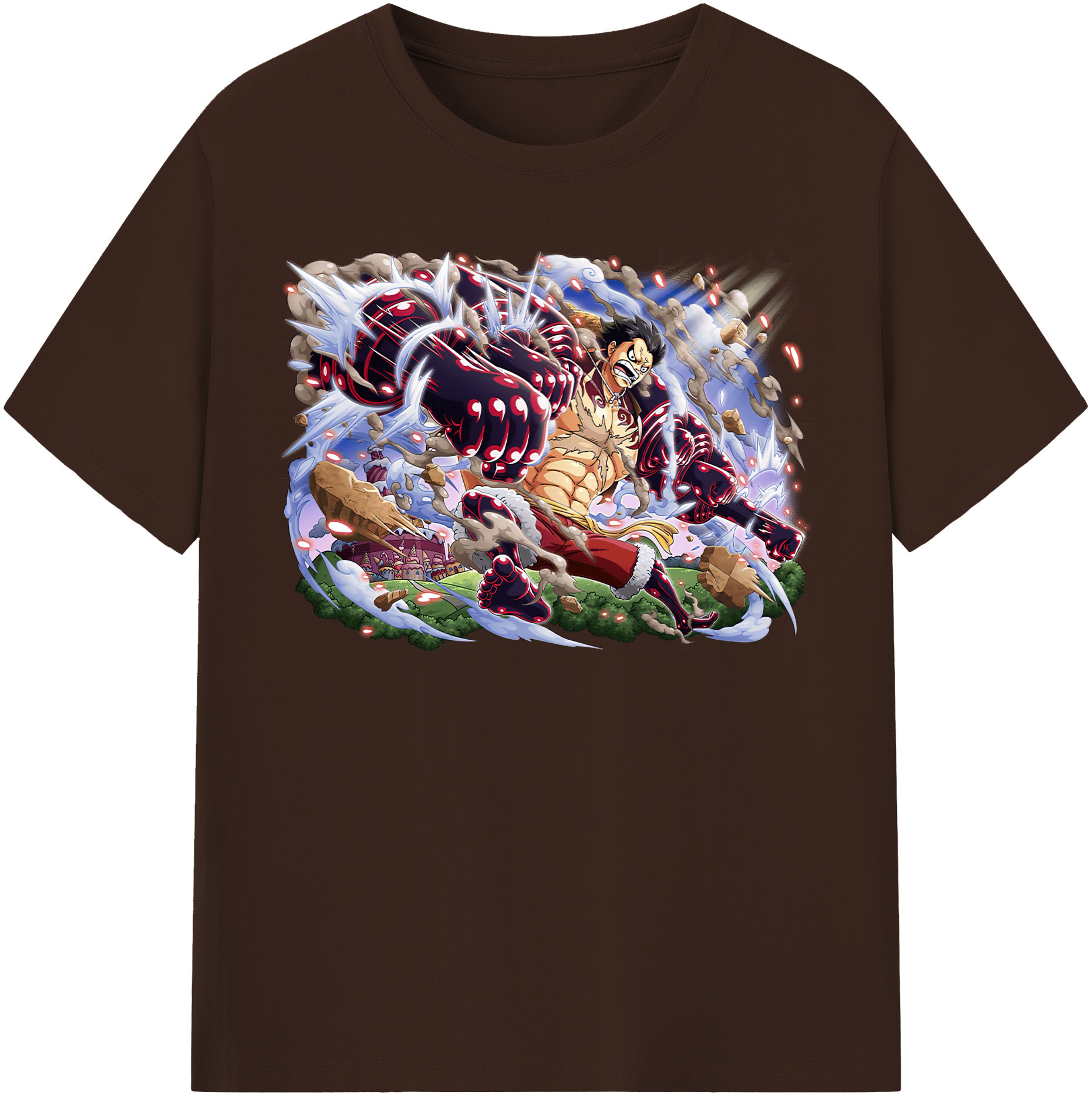 ワンピース モンキー・D・ルフィ ONE PIECE Monkey D. Luffy 綿100％半袖Tシャツ（フロントプリント）