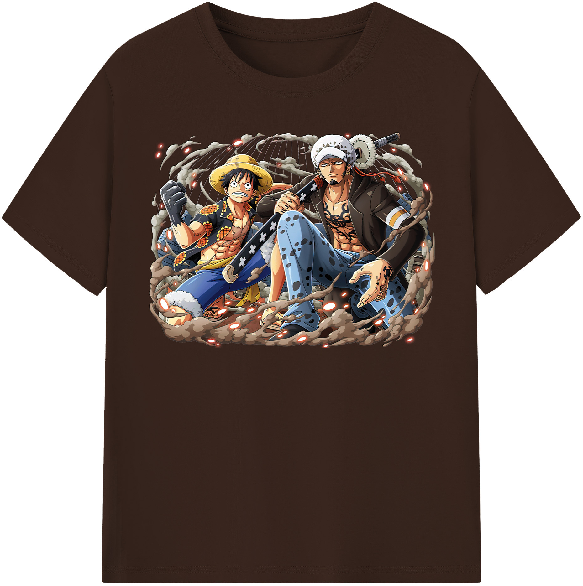 ワンピース モンキー・D・ルフィ ONE PIECE Monkey D. Luffy 綿100％半袖Tシャツ（フロントプリント）