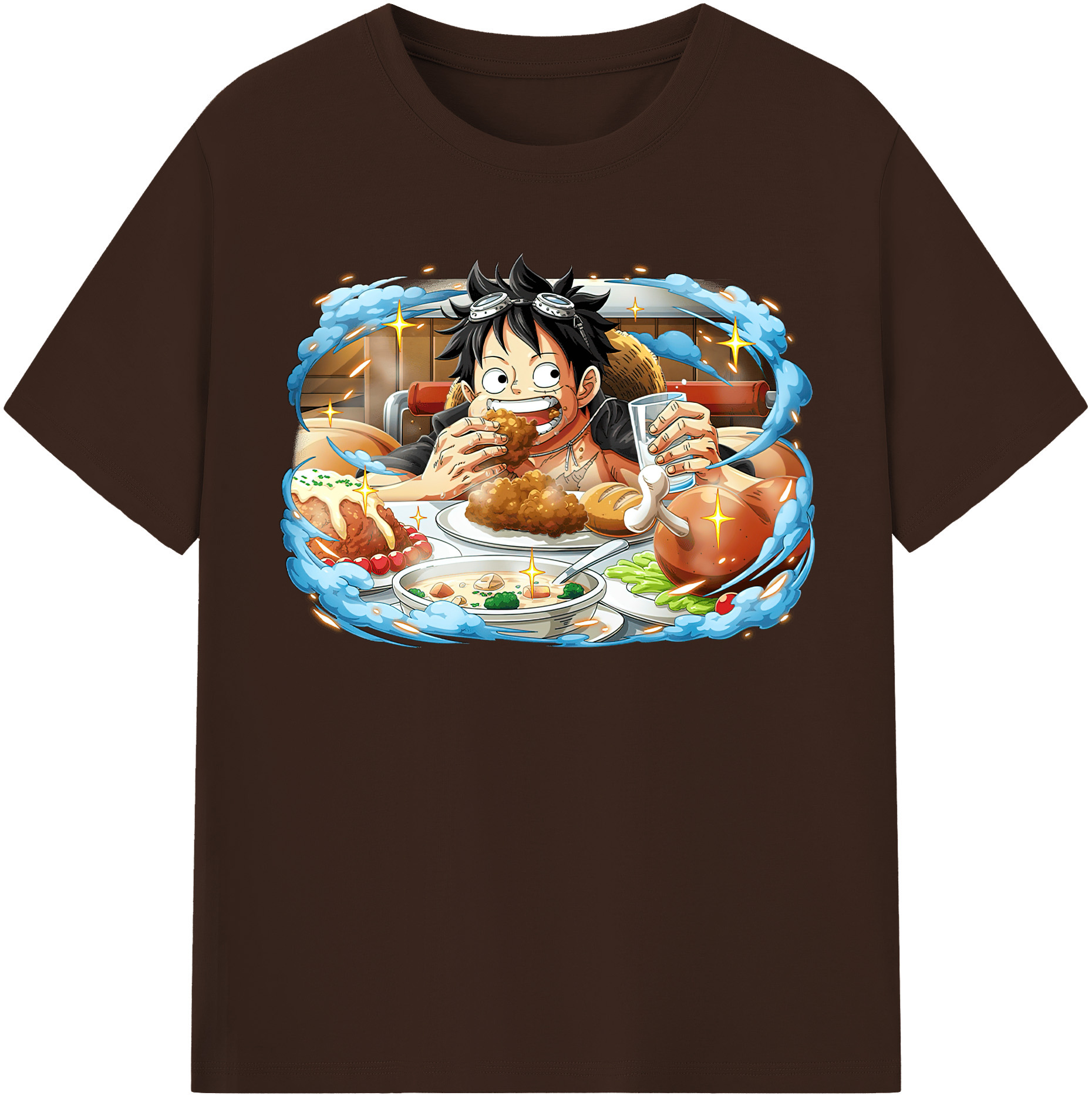 ワンピース モンキー・D・ルフィ ONE PIECE Monkey D. Luffy 綿100％半袖Tシャツ（フロントプリント）