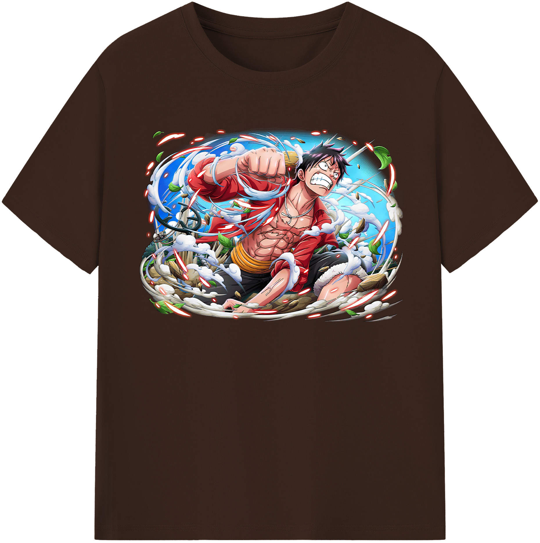 ワンピース モンキー・D・ルフィ ONE PIECE Monkey D. Luffy 綿100％半袖Tシャツ（フロントプリント）