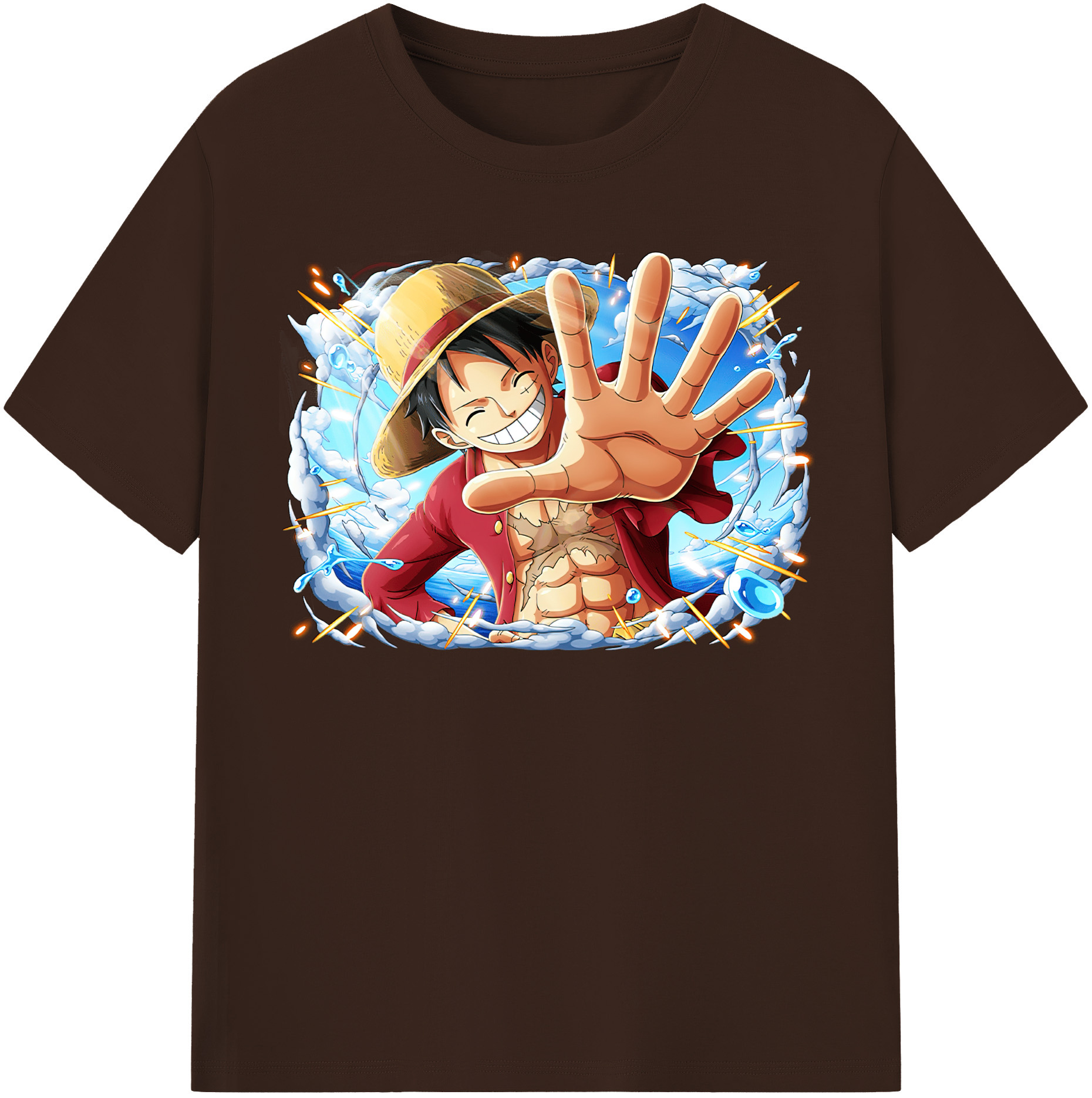 ワンピース モンキー・D・ルフィ ONE PIECE Monkey D. Luffy 綿100％半袖Tシャツ（フロントプリント）