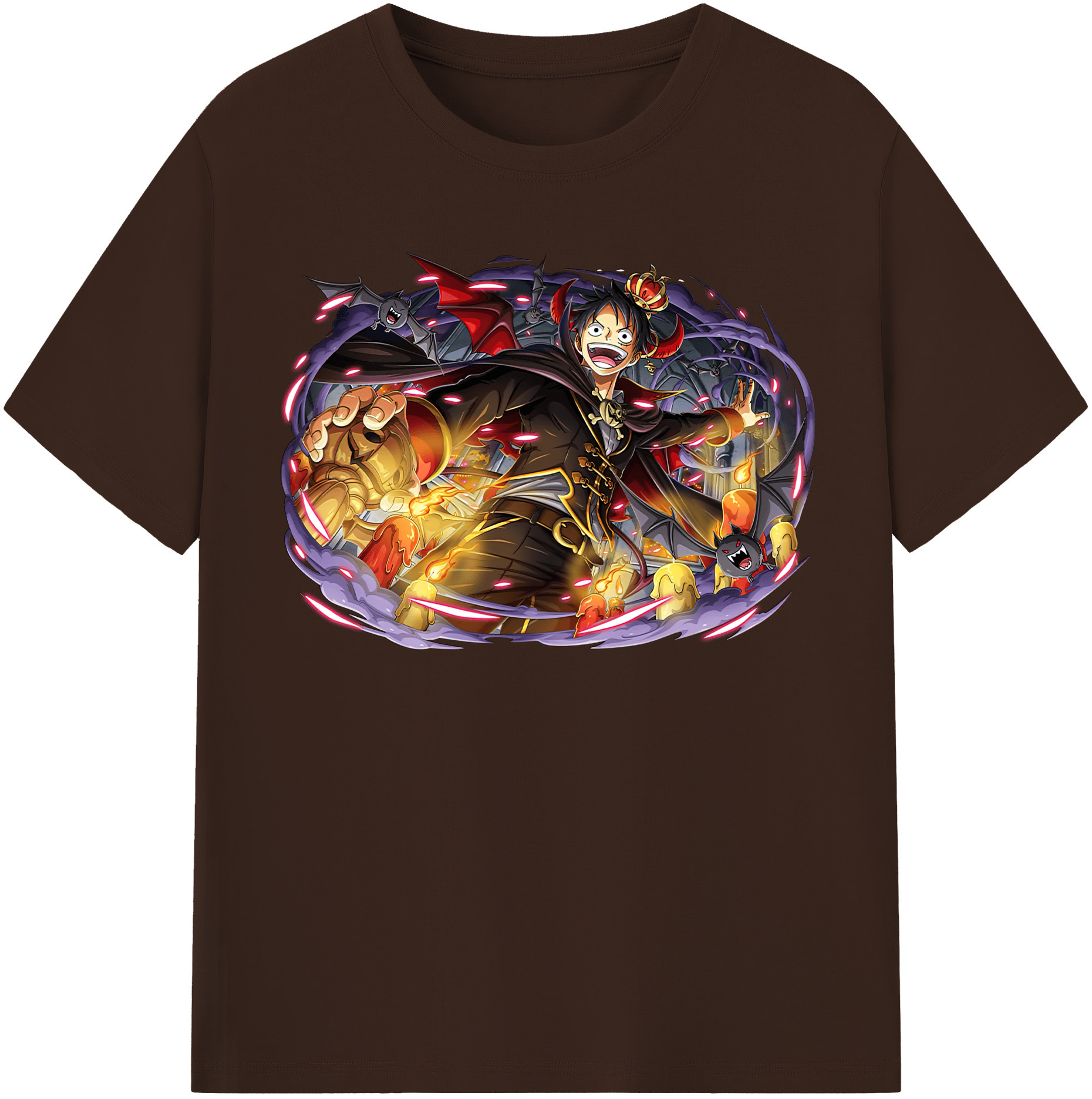 ワンピース モンキー・D・ルフィ ONE PIECE Monkey D. Luffy 綿100％半袖Tシャツ（フロントプリント）