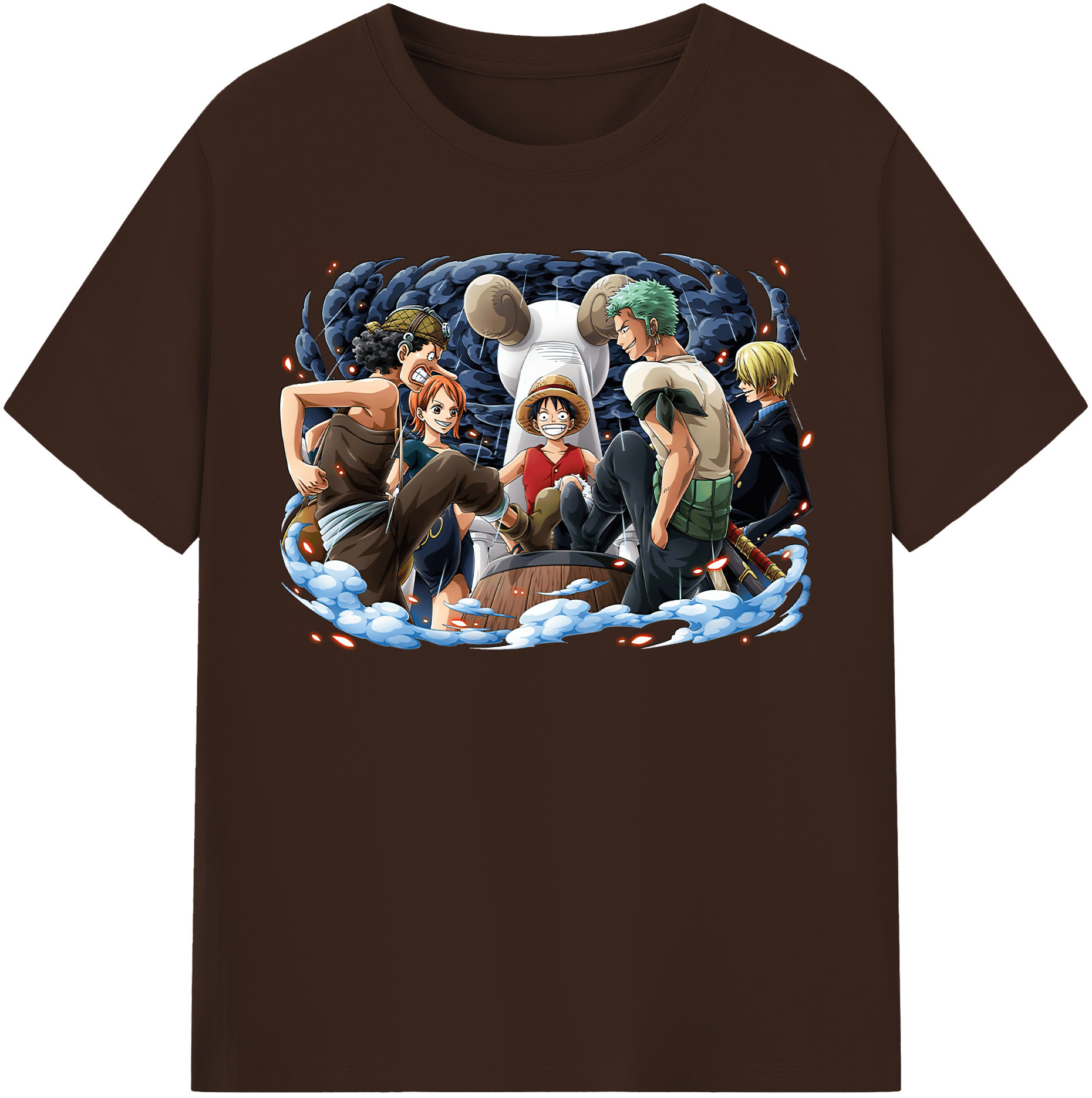 ワンピース モンキー・D・ルフィ ONE PIECE Monkey D. Luffy 綿100％半袖Tシャツ（フロントプリント）