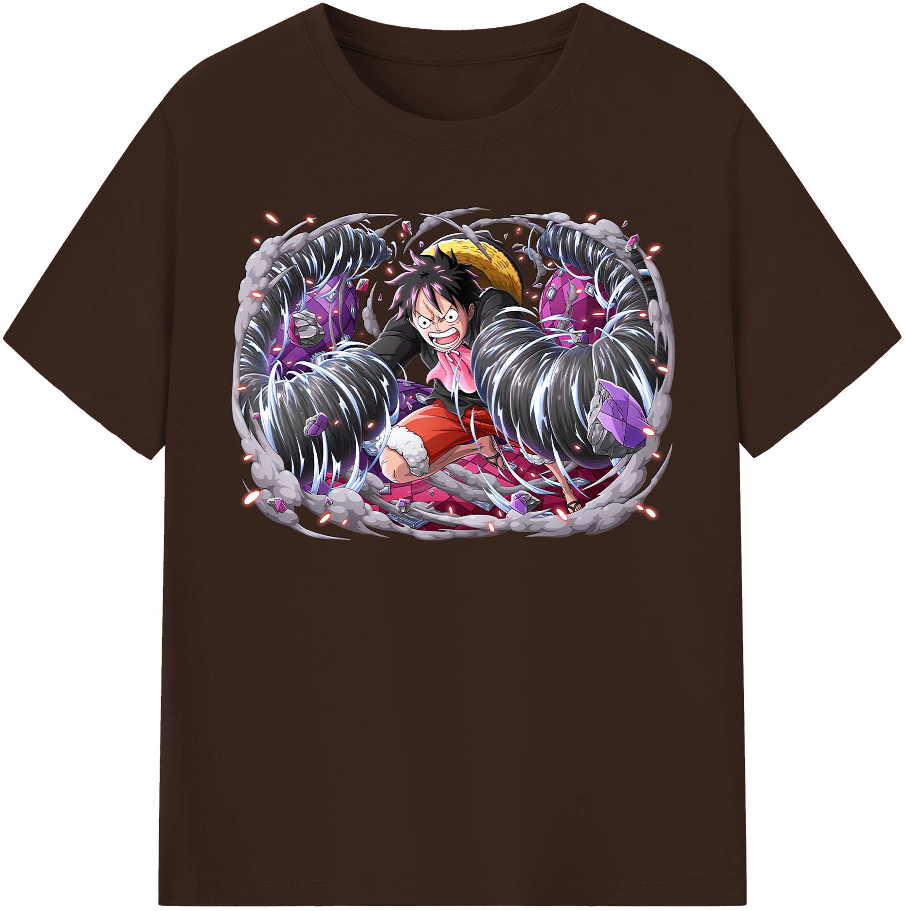 ワンピース モンキー・D・ルフィ ONE PIECE Monkey D. Luffy 綿100％半袖Tシャツ（フロントプリント）