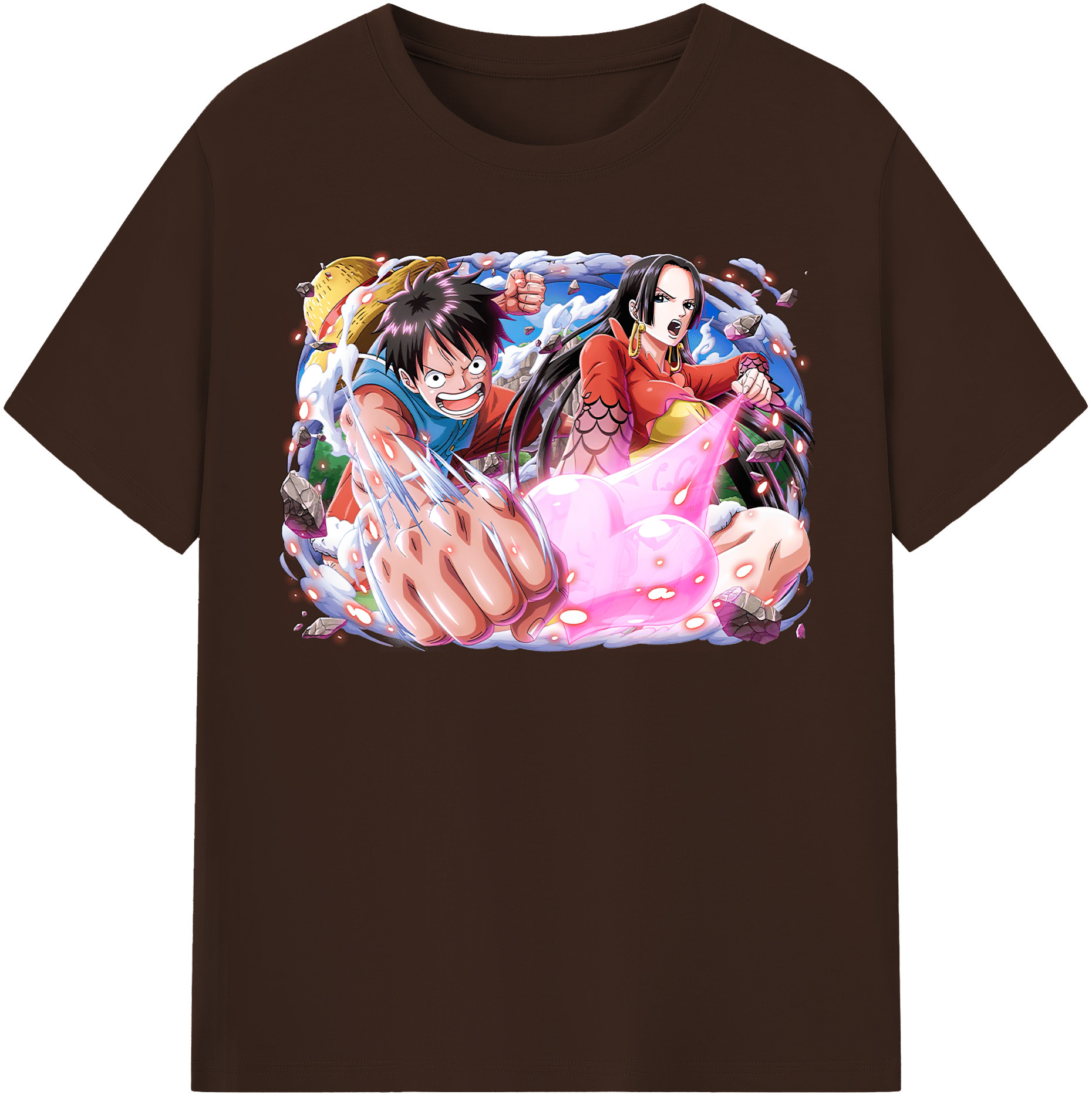 ワンピース モンキー・D・ルフィ ONE PIECE Monkey D. Luffy 綿100％半袖Tシャツ（フロントプリント）