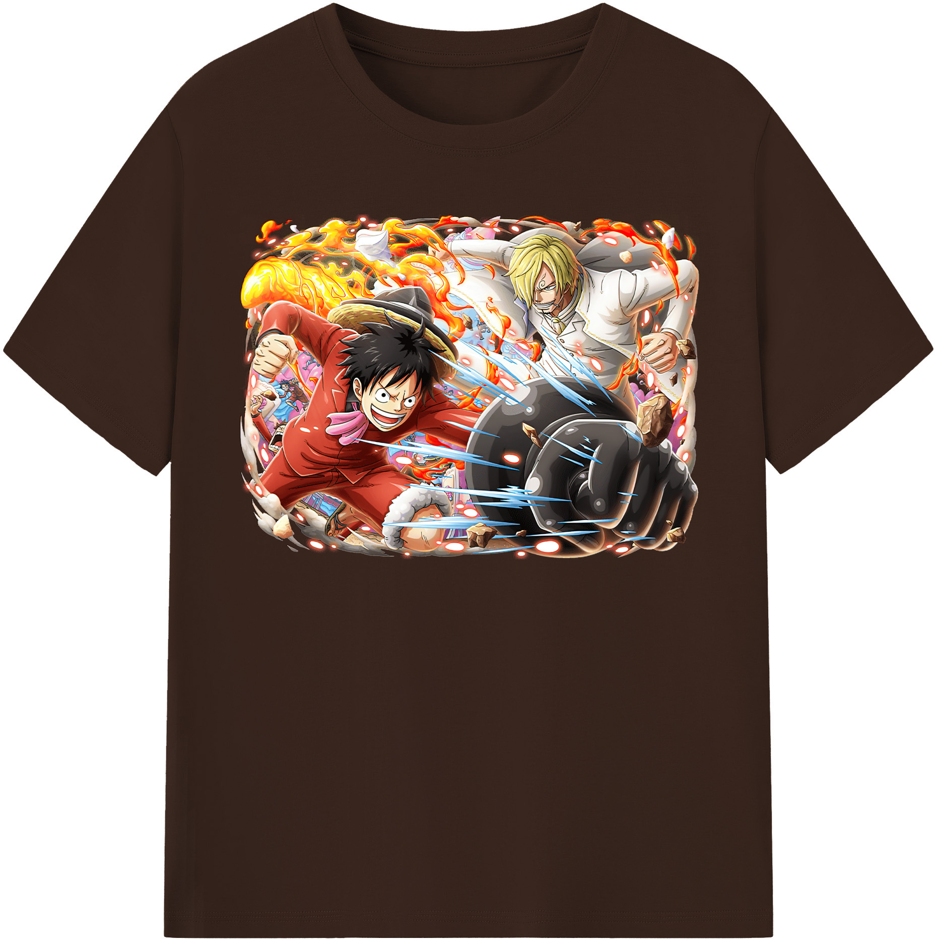 ワンピース モンキー・D・ルフィ ONE PIECE Monkey D. Luffy 綿100％半袖Tシャツ（フロントプリント）
