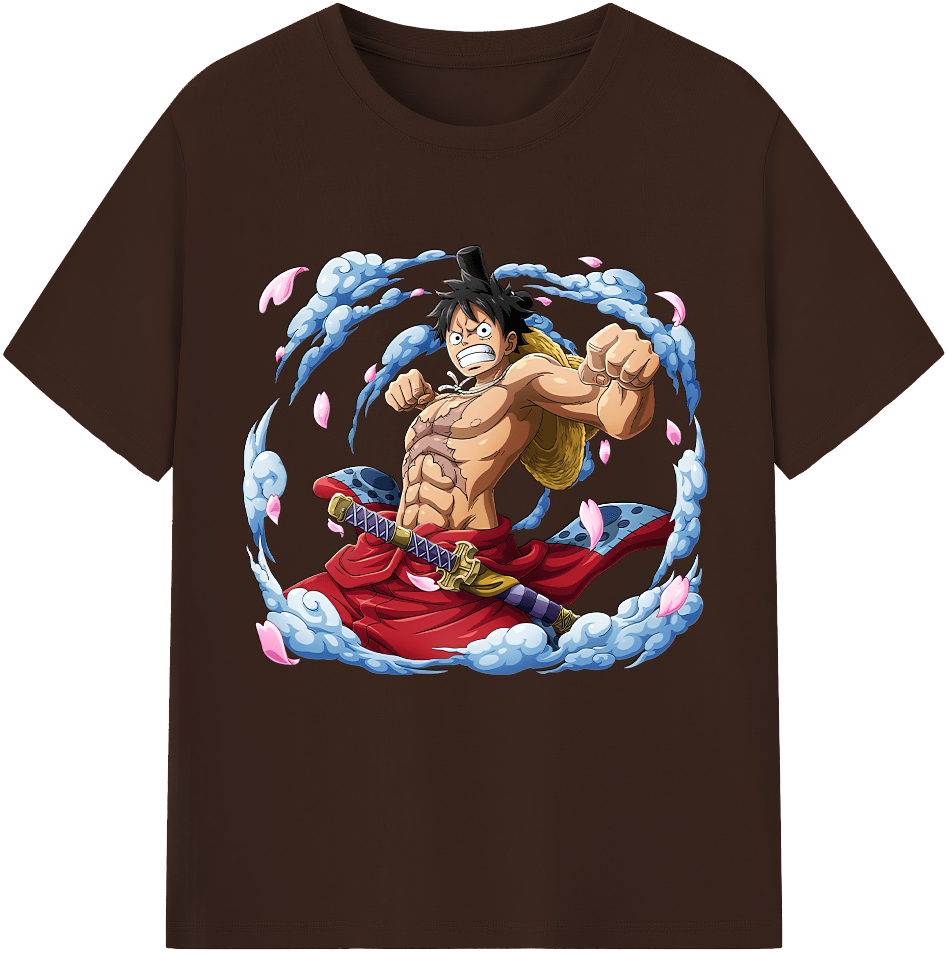 ワンピース モンキー・D・ルフィ ONE PIECE Monkey D. Luffy 綿100％半袖Tシャツ（フロントプリント）