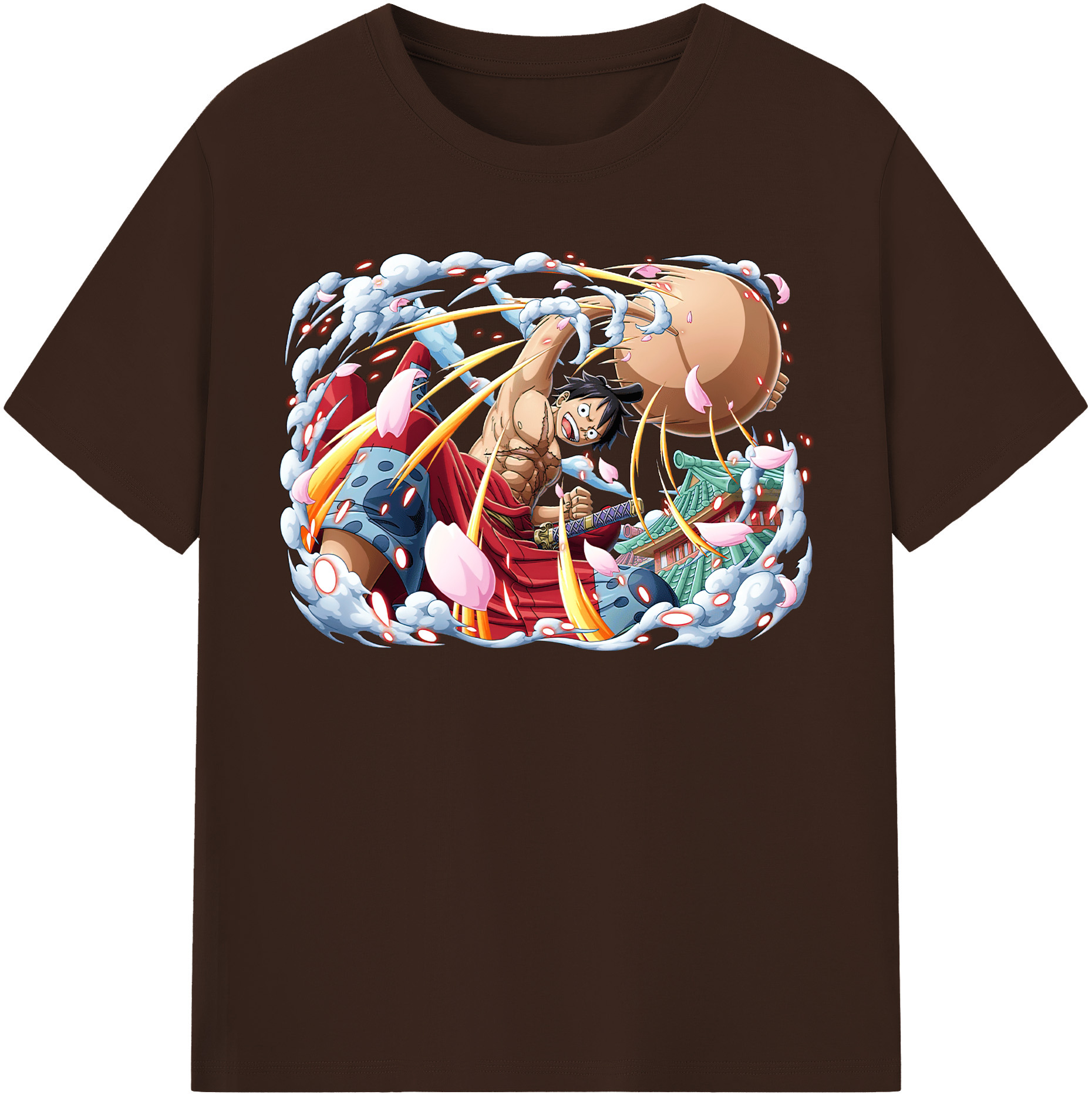 ワンピース モンキー・D・ルフィ ONE PIECE Monkey D. Luffy 綿100％半袖Tシャツ（フロントプリント）