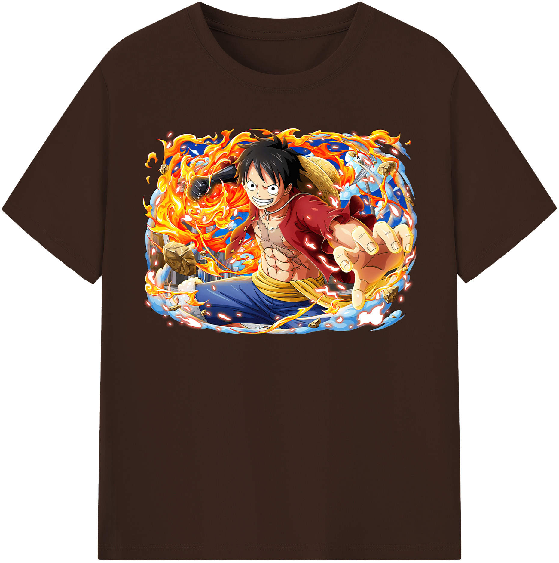 ワンピース モンキー・D・ルフィ ONE PIECE Monkey D. Luffy 綿100％半袖Tシャツ（フロントプリント）