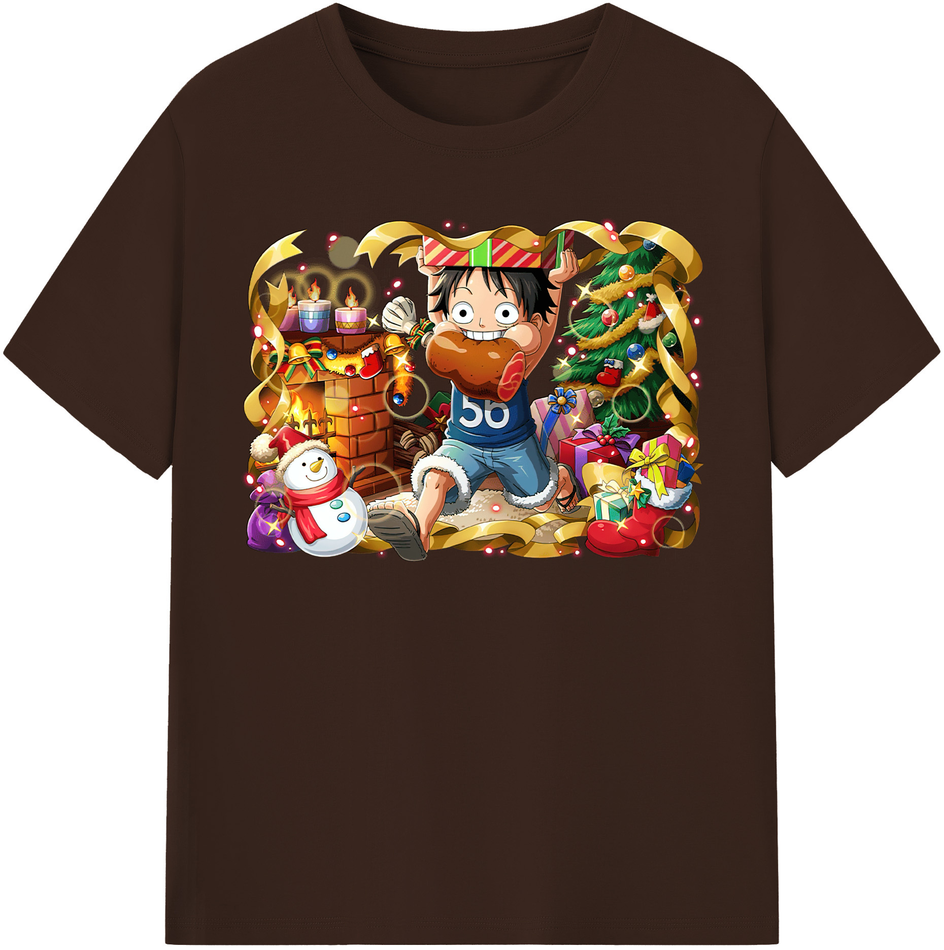 ワンピース モンキー・D・ルフィ ONE PIECE Monkey D. Luffy 綿100％半袖Tシャツ（フロントプリント）