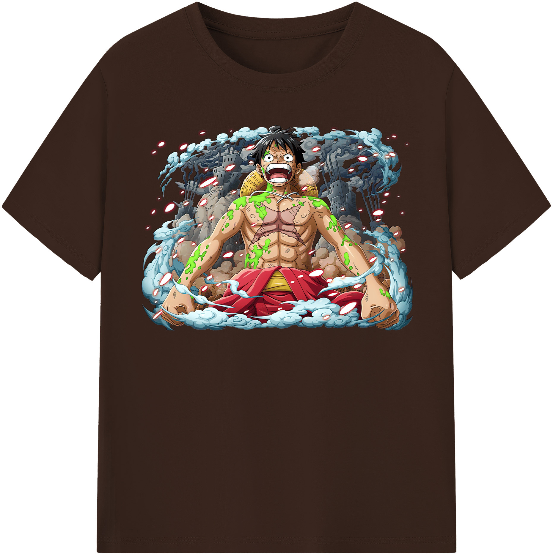 ワンピース モンキー・D・ルフィ ONE PIECE Monkey D. Luffy 綿100％半袖Tシャツ（フロントプリント）