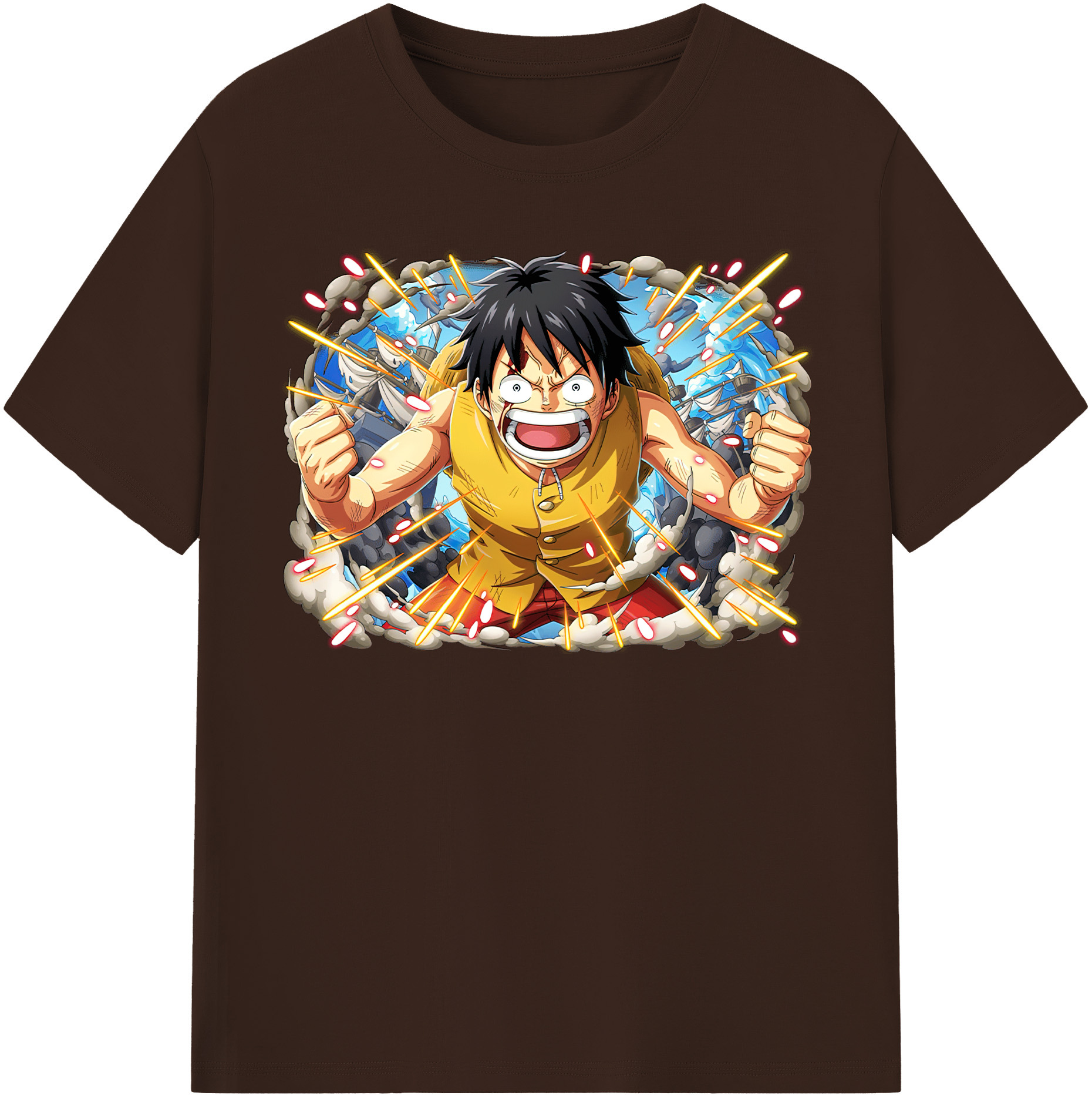 ワンピース モンキー・D・ルフィ ONE PIECE Monkey D. Luffy 綿100％半袖Tシャツ（フロントプリント）