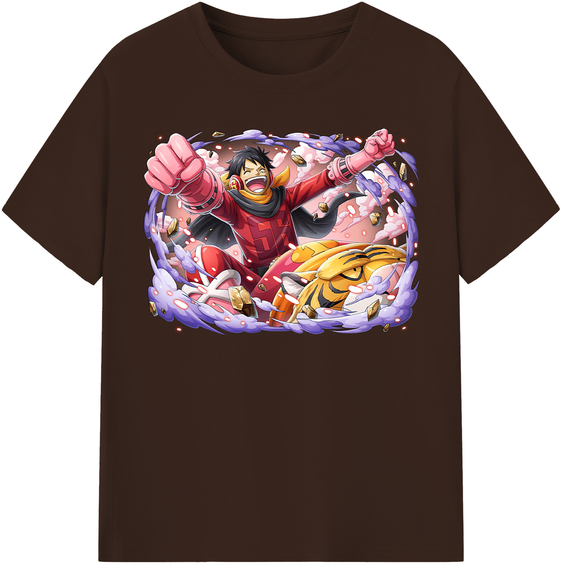 ワンピース モンキー・D・ルフィ ONE PIECE Monkey D. Luffy 綿100％半袖Tシャツ（フロントプリント）
