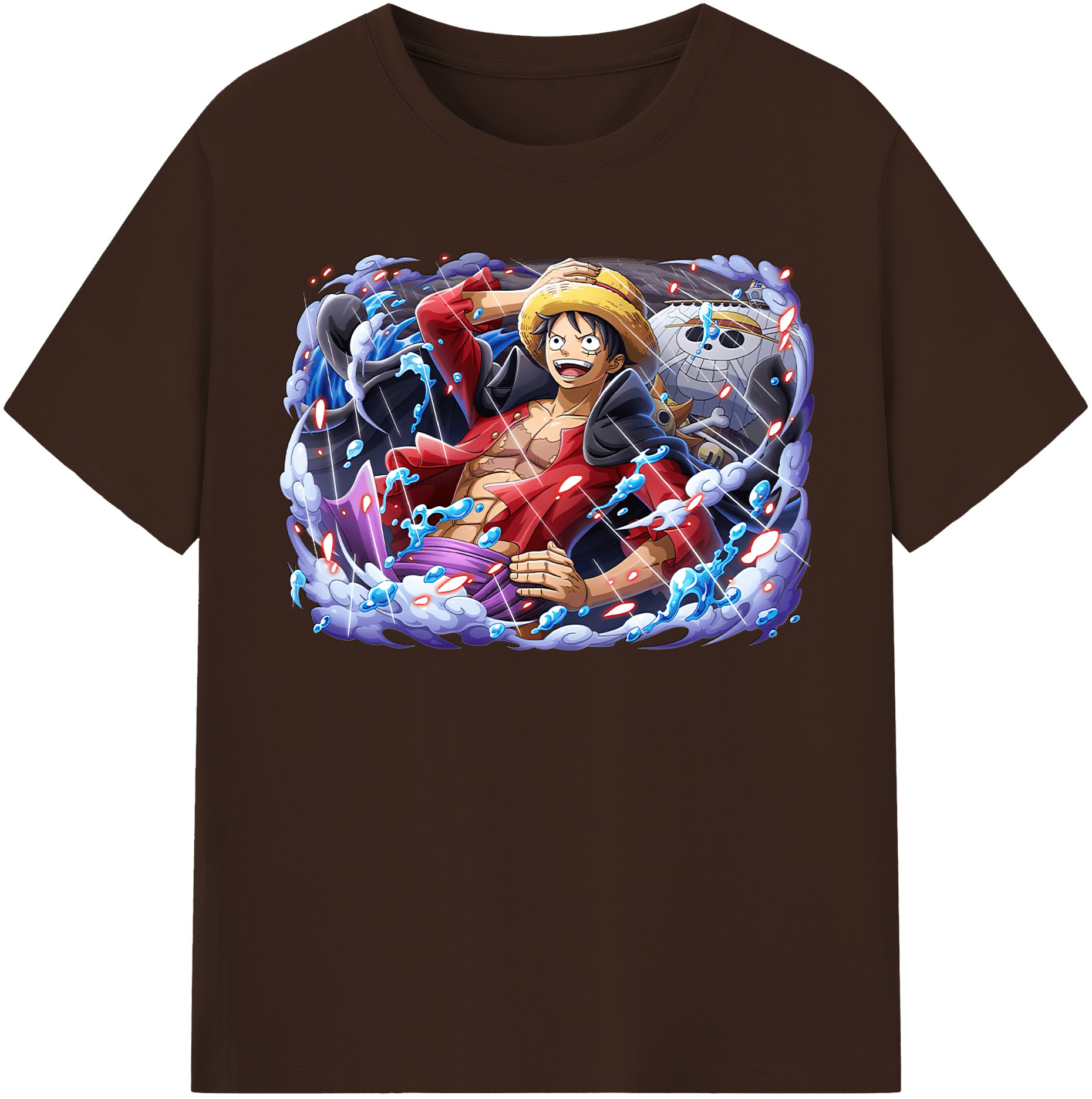 ワンピース モンキー・D・ルフィ ONE PIECE Monkey D. Luffy 綿100％半袖Tシャツ（フロントプリント）