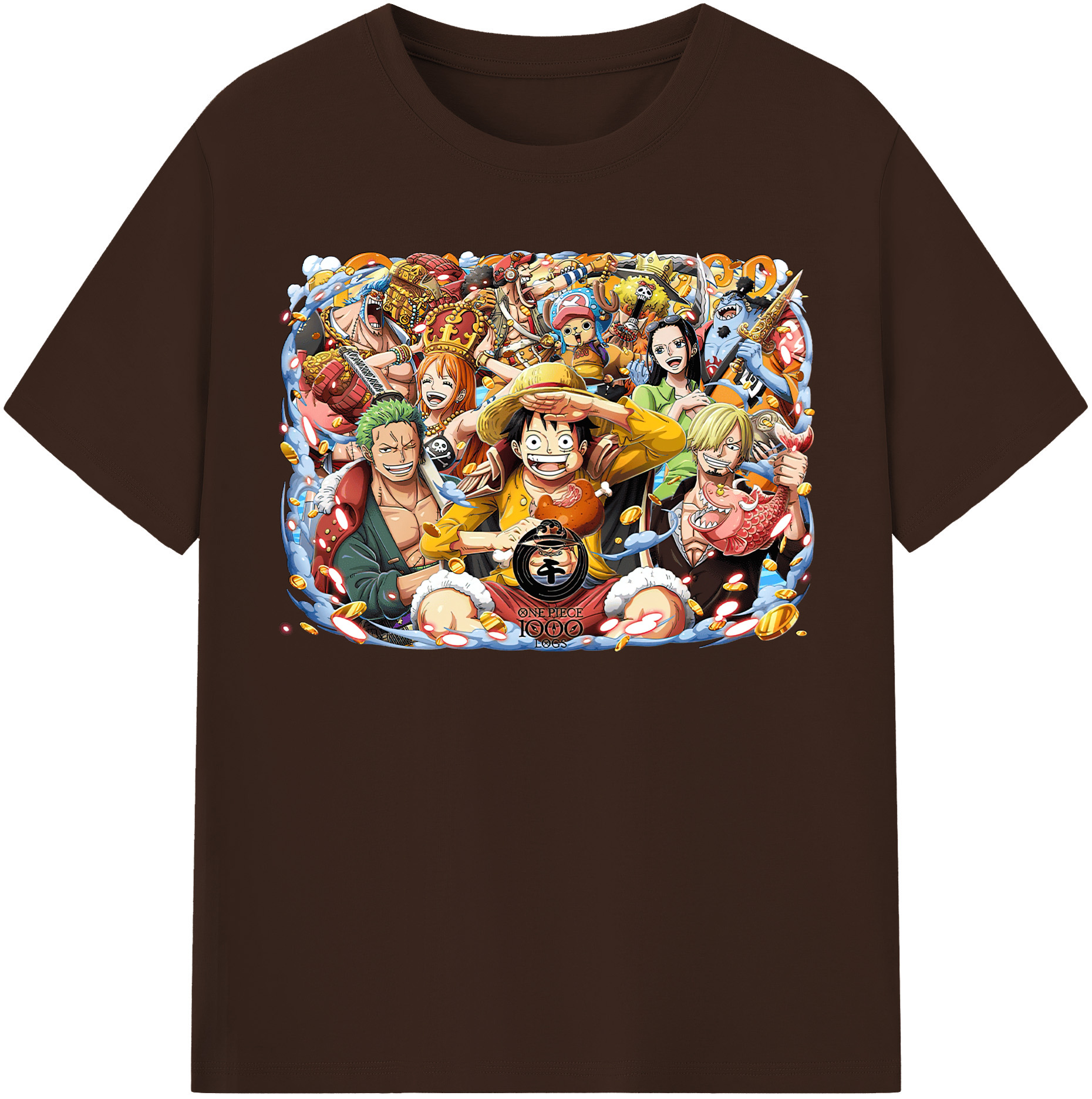 ワンピース モンキー・D・ルフィ ONE PIECE Monkey D. Luffy 綿100％半袖Tシャツ（フロントプリント）