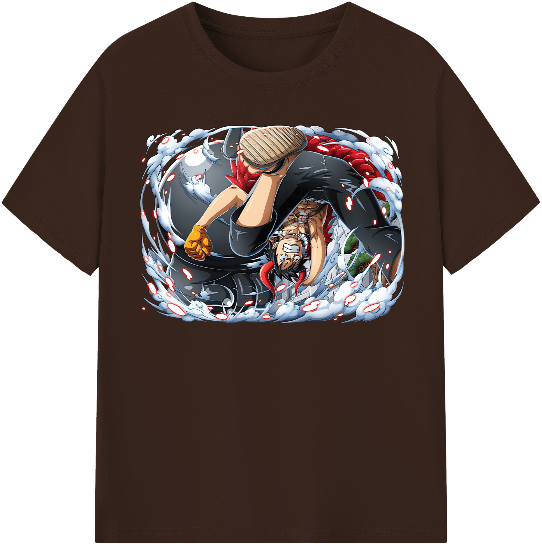 ワンピース モンキー・D・ルフィ ONE PIECE Monkey D. Luffy 綿100％半袖Tシャツ（フロントプリント）