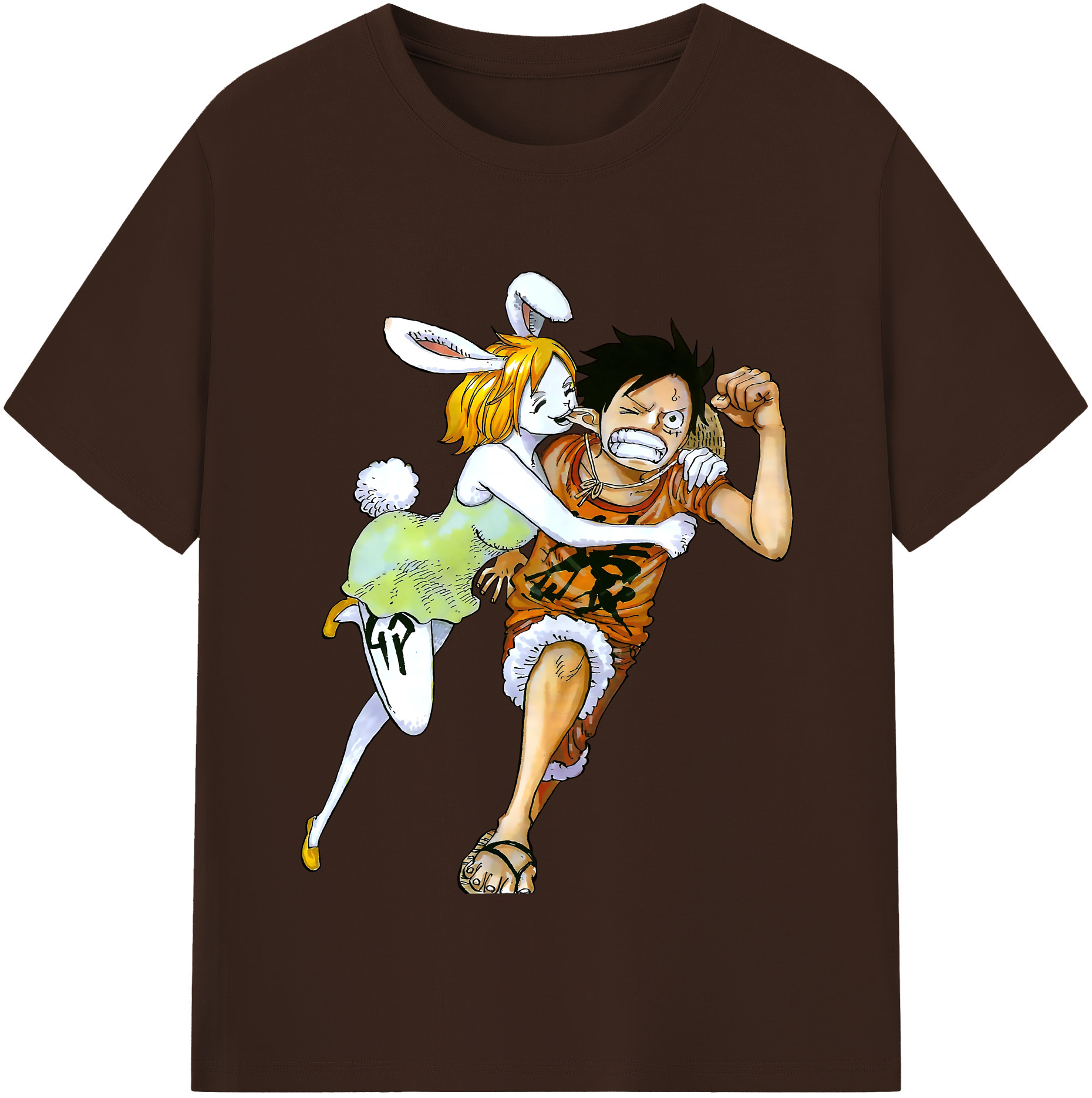 ワンピース モンキー・D・ルフィ ONE PIECE Monkey D. Luffy 綿100％半袖Tシャツ（フロントプリント）