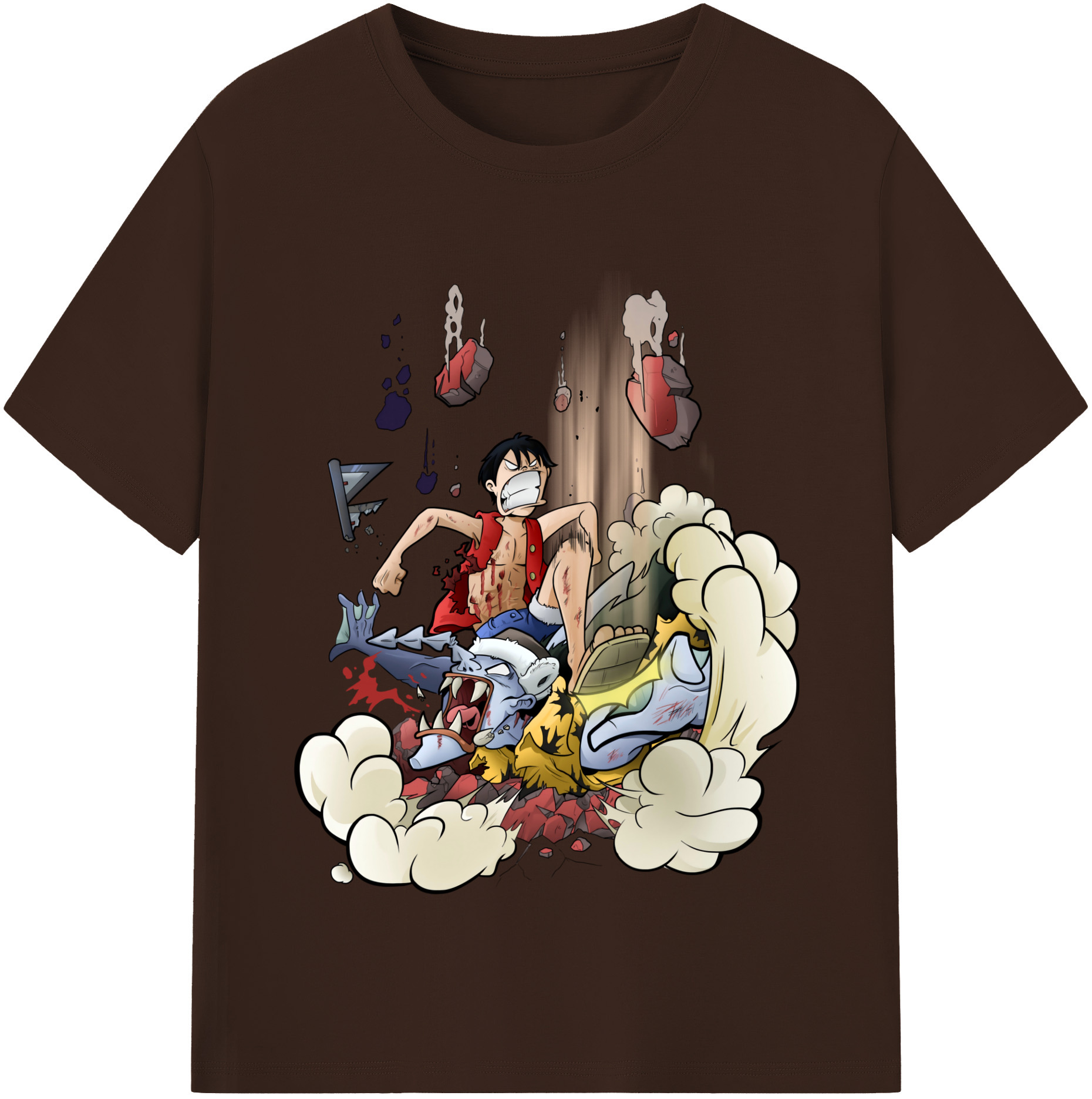 ワンピース モンキー・D・ルフィ ONE PIECE Monkey D. Luffy 綿100％半袖Tシャツ（フロントプリント）