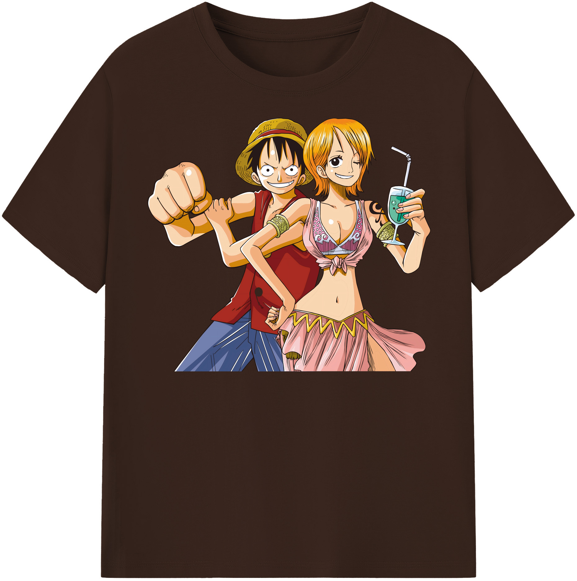 ワンピース モンキー・D・ルフィ ONE PIECE Monkey D. Luffy 綿100％半袖Tシャツ（フロントプリント）