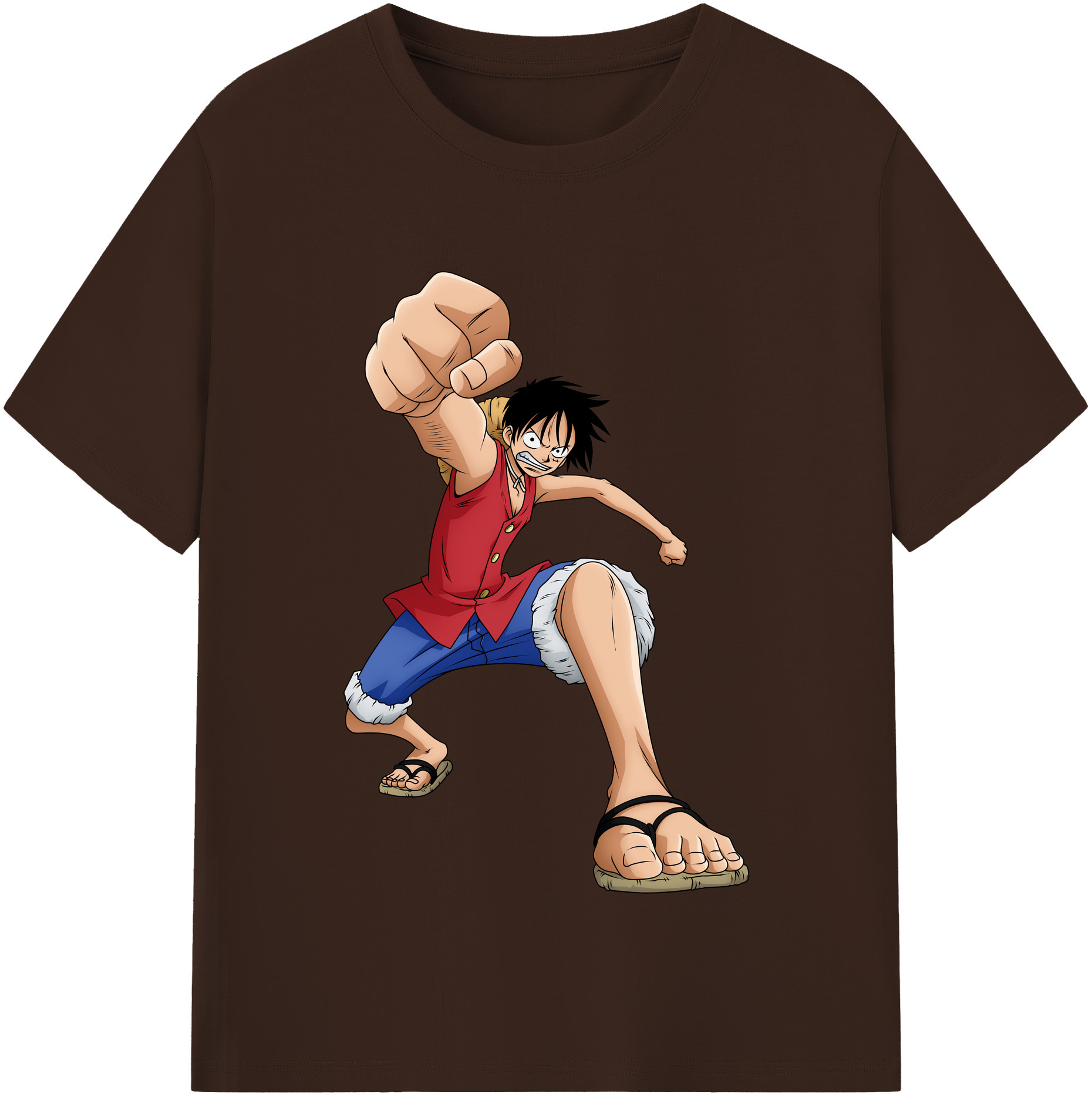 ワンピース モンキー・D・ルフィ ONE PIECE Monkey D. Luffy 綿100％半袖Tシャツ（フロントプリント）