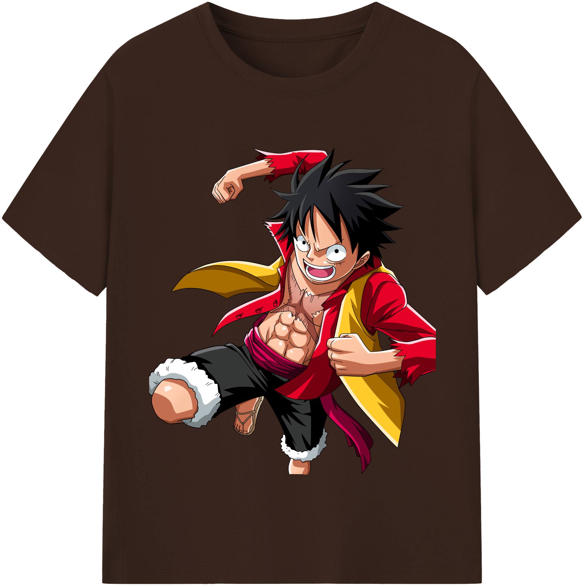 ワンピース モンキー・D・ルフィ ONE PIECE Monkey D. Luffy 綿100％半袖Tシャツ（フロントプリント）