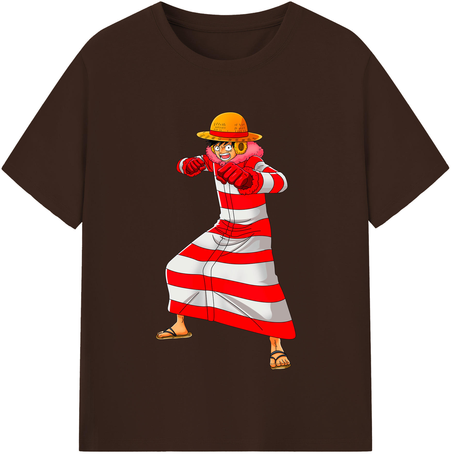 ワンピース モンキー・D・ルフィ ONE PIECE Monkey D. Luffy 綿100％半袖Tシャツ（フロントプリント）