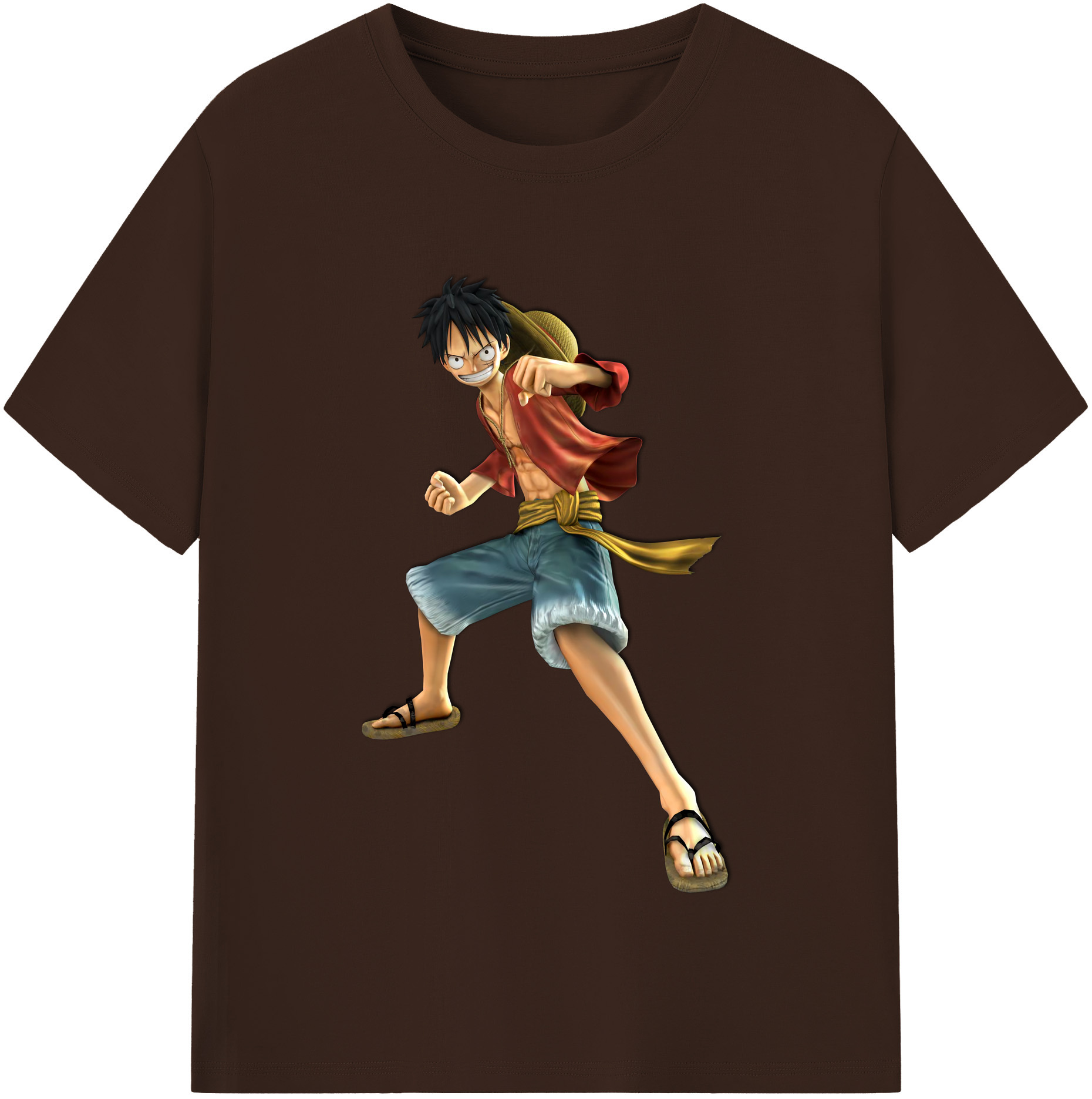 ワンピース モンキー・D・ルフィ ONE PIECE Monkey D. Luffy 綿100％半袖Tシャツ（フロントプリント）
